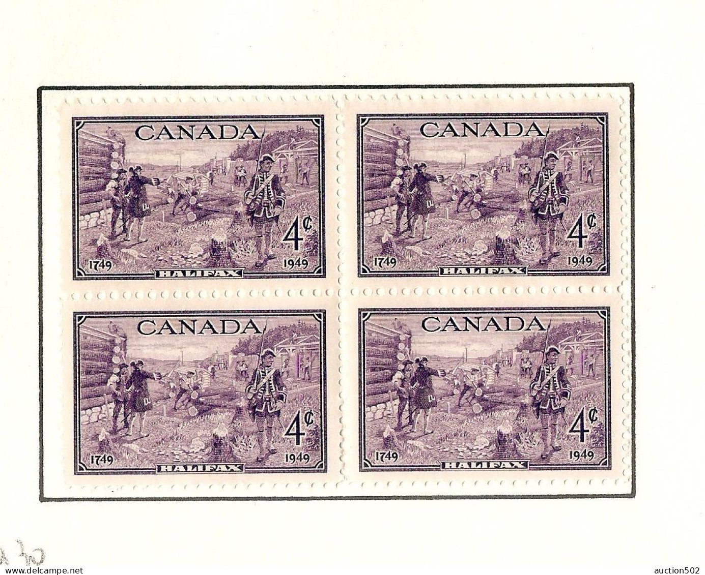 Canada  Stamps Year 1952 Block Of 4 * HINGED 2 Stamps - Nuevos