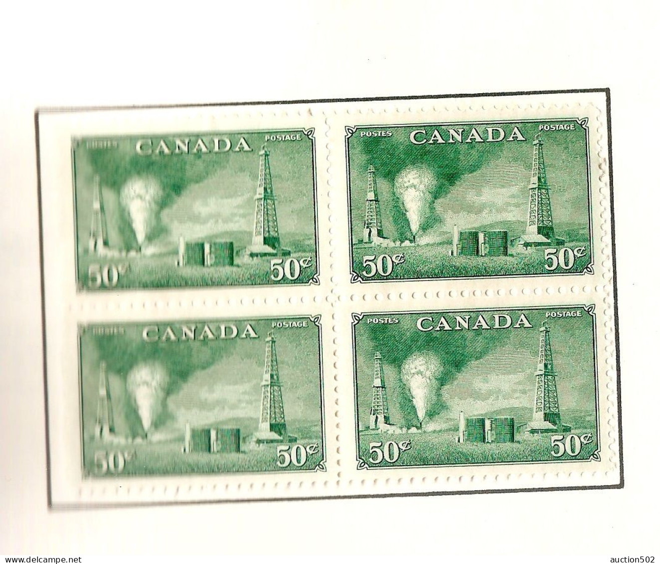 Canada  Stamps Year 1952 Block Of 4 * HINGED 2 Stamps - Unused Stamps