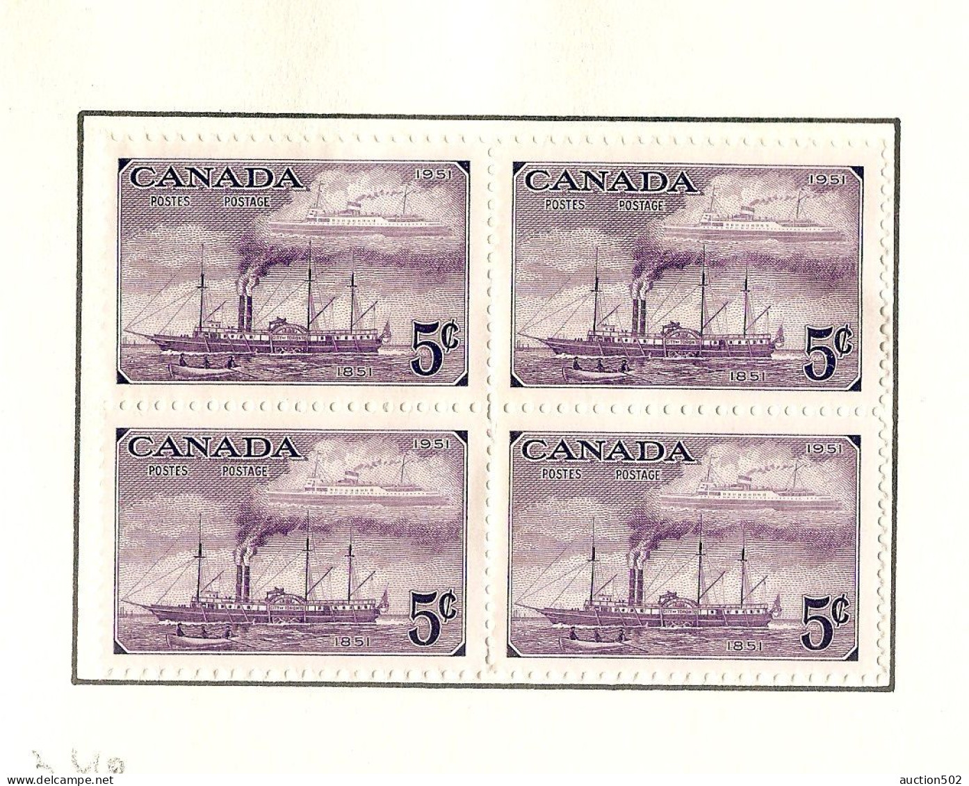 Canada  Stamps year 1952 block of 4 * HINGED 2 stamps