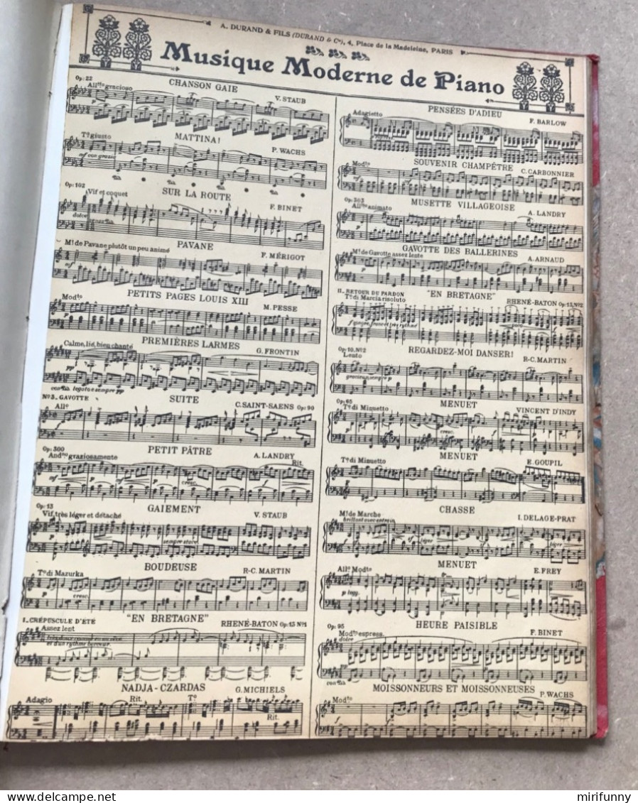 Lot d’anciennes partitions musicales reliées à Andenne circa 1940