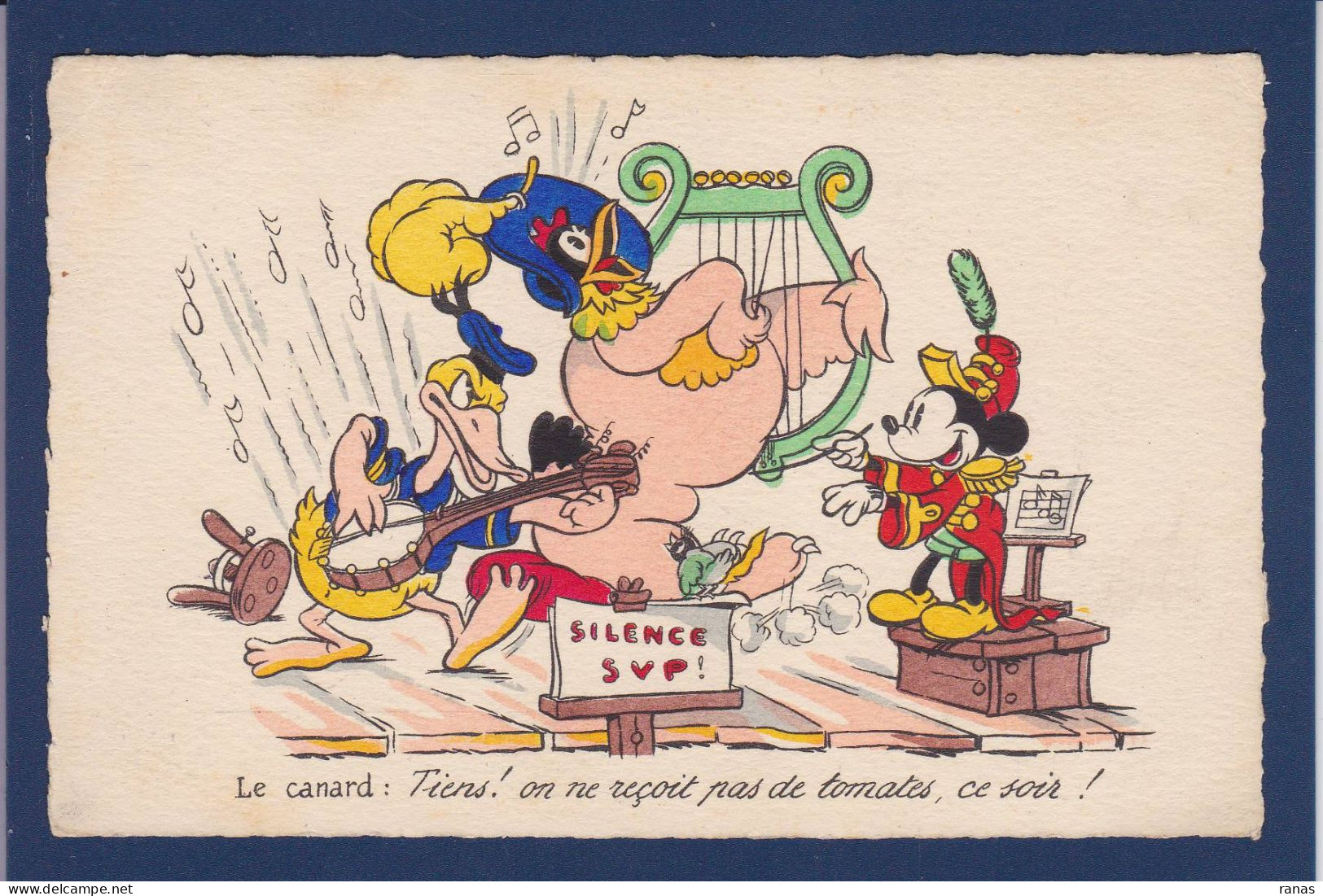 CPA Disney Walt Mickey Position Humaine écrite Séphériadès - Autres & Non Classés