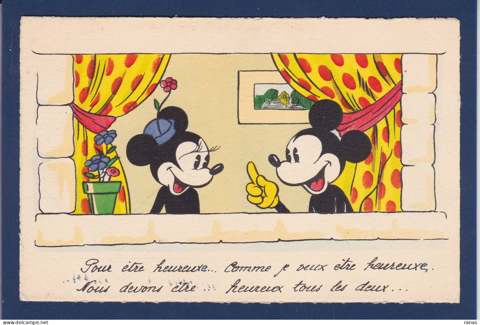 CPA Disney Walt Mickey Position Humaine écrite Séphériadès - Other & Unclassified