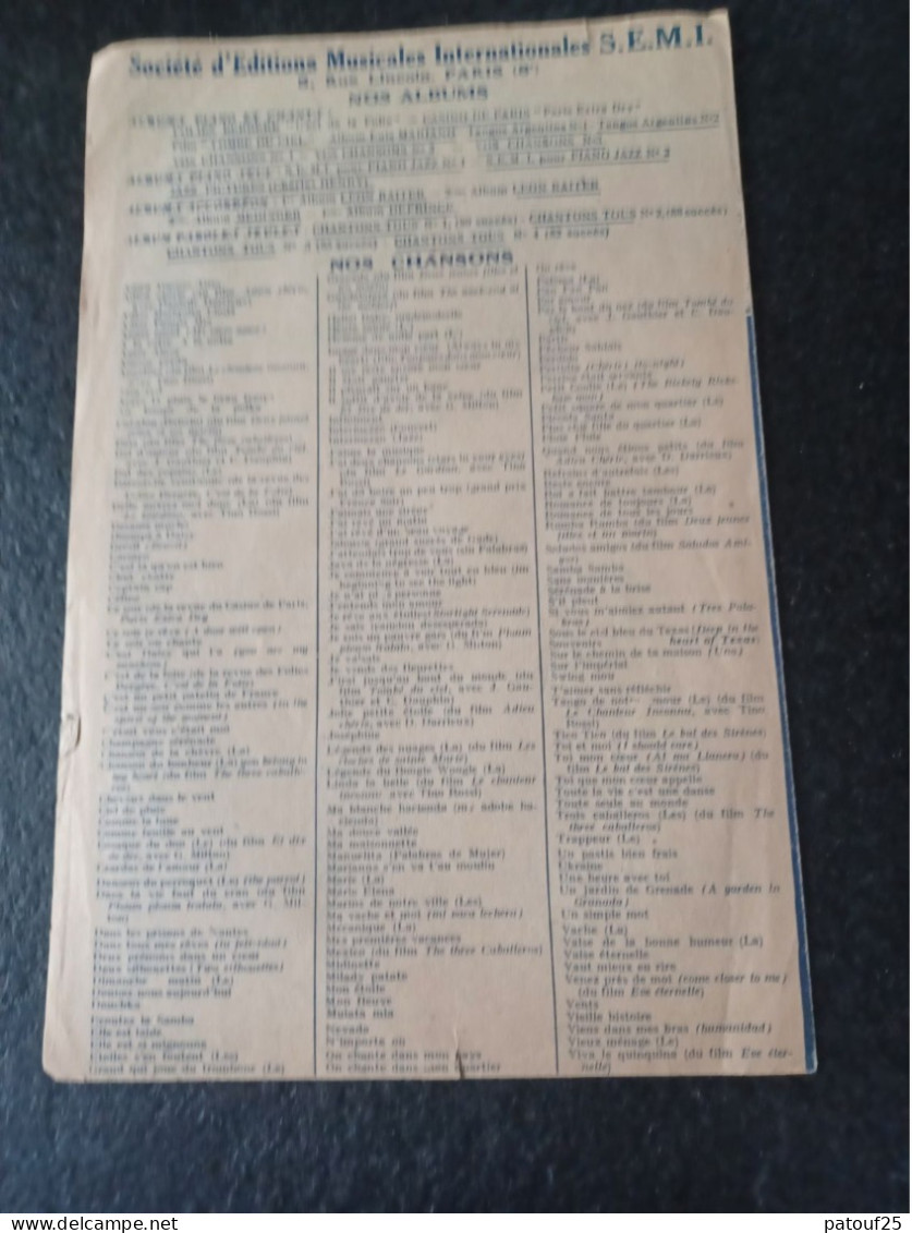Ancienne Partition De Musique 1948 Mine Mine Mine Maurice Chevalier - Andere & Zonder Classificatie