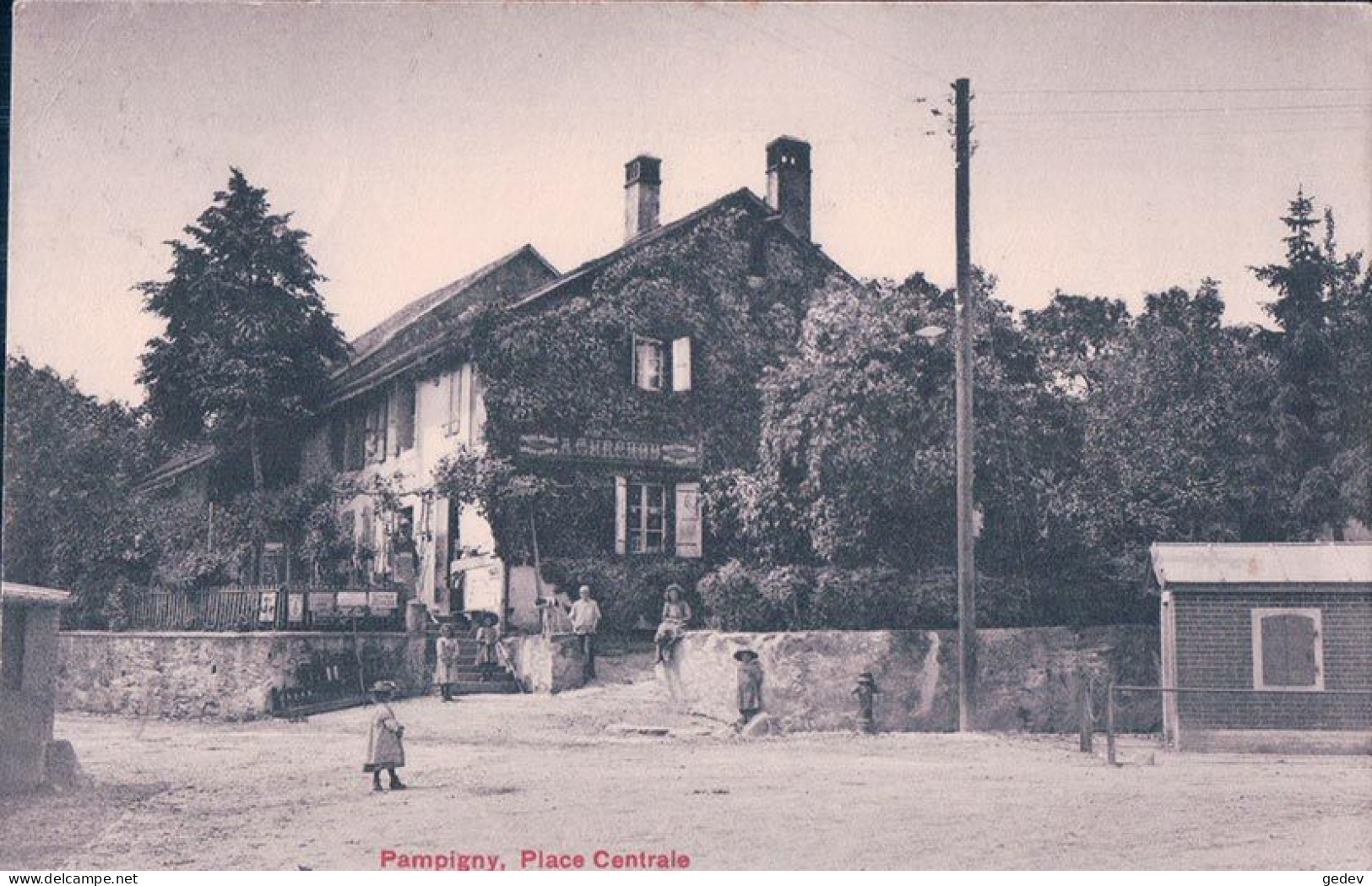 Pampigny VD, Place Centrale Animée, Magasin A. Curchod (10.11.1913) - Pampigny