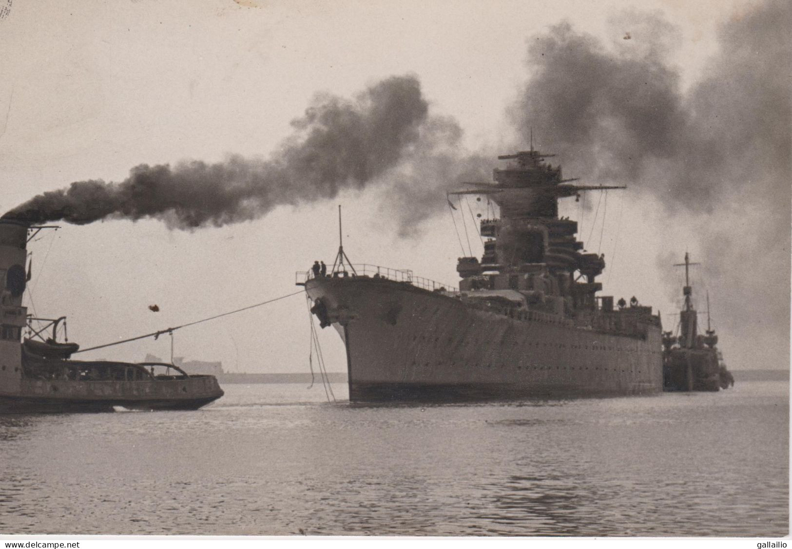 PHOTO PRESSE LE JEAN BART A BREST FEVRIER 1949 FORMAT 12 X 17 CMS - Boats