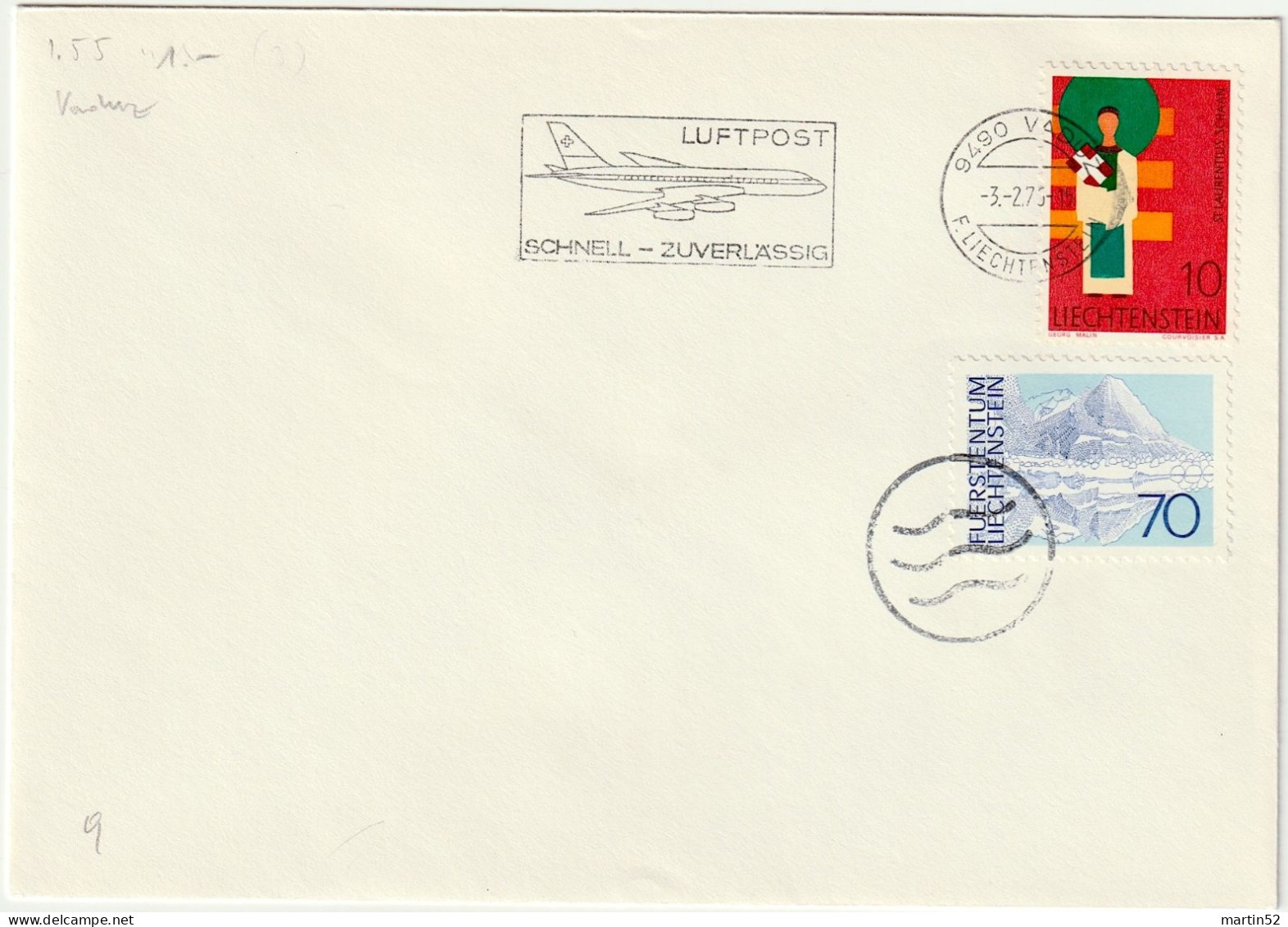 Liechtenstein 1976: Nachporto Zu 422+519 Mi 486+586 Yv 439+? Mit ⊙ VADUZ 3.2.76 Sowie Tax-Stempel - Postage Due