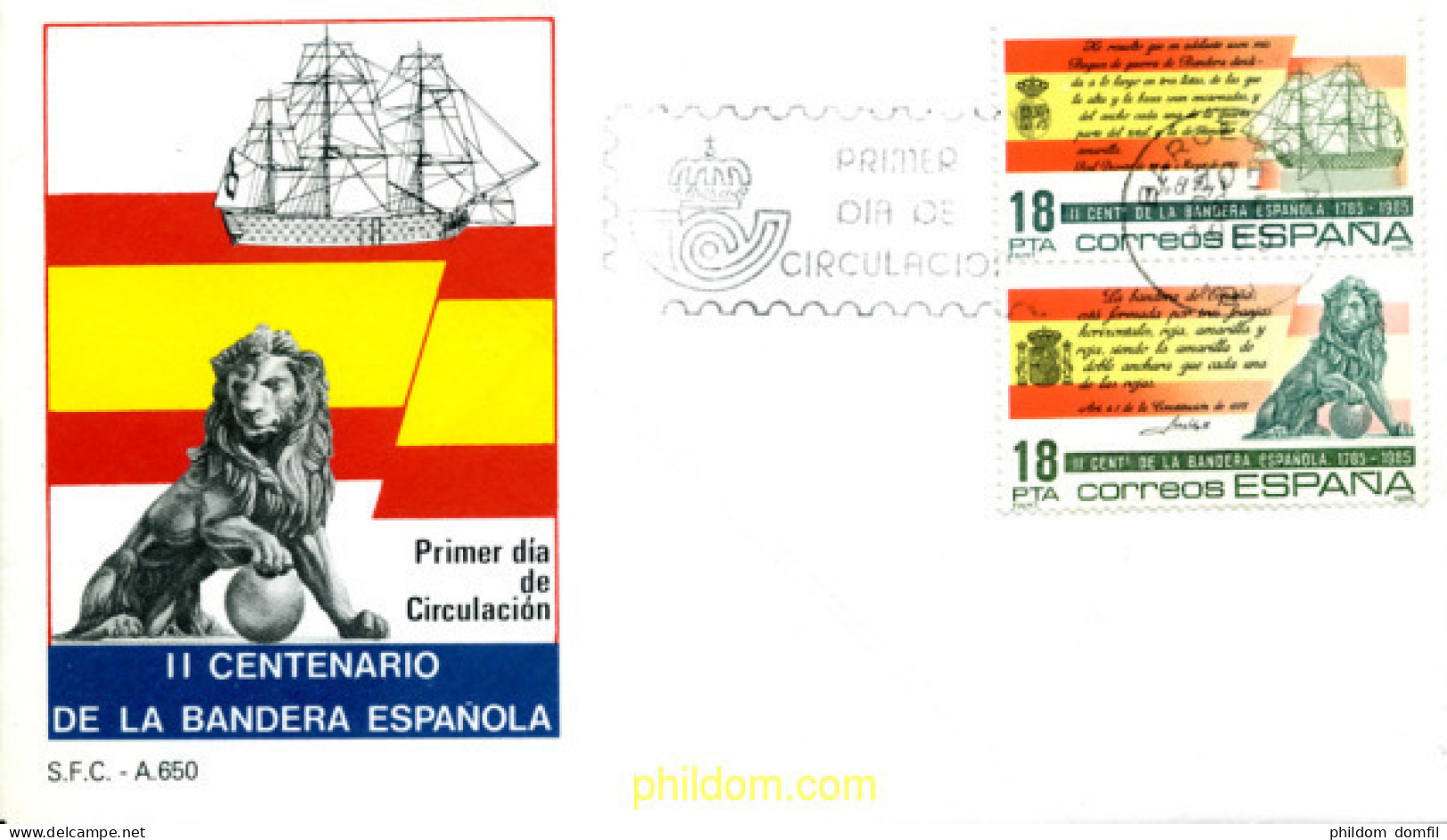 261018 MNH ESPAÑA 1985 2 CENTENARIO DE LA BANDERA ESPAÑOLA - Neufs
