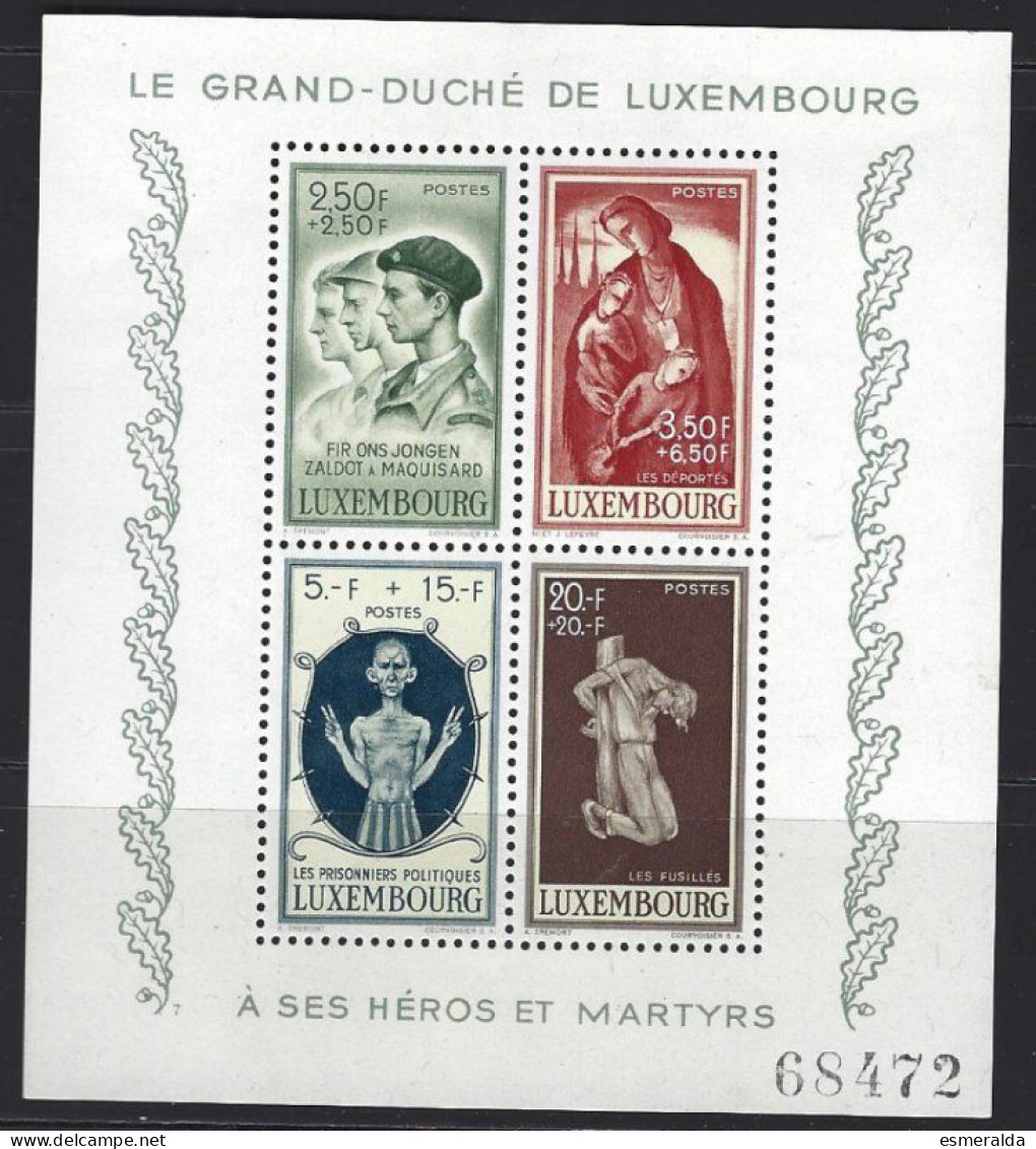 Luxembourg Yv BF5, A Ses Héros Et Martyrs **/mnh - Blocks & Kleinbögen