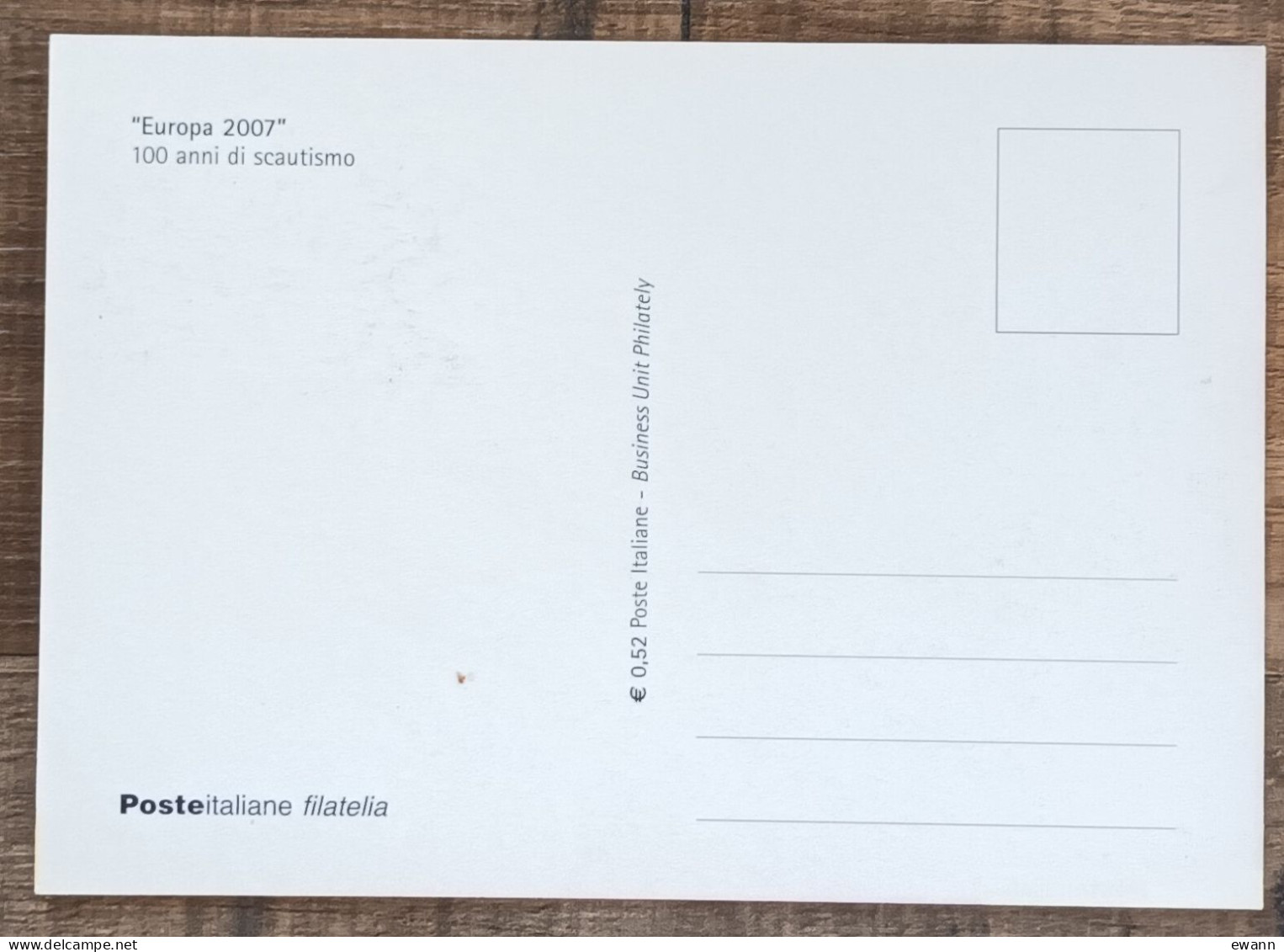 Italie - CM 2007 - YT N°2933 - EUROPA / Centenaire Du Scoutisme - Maximum Cards