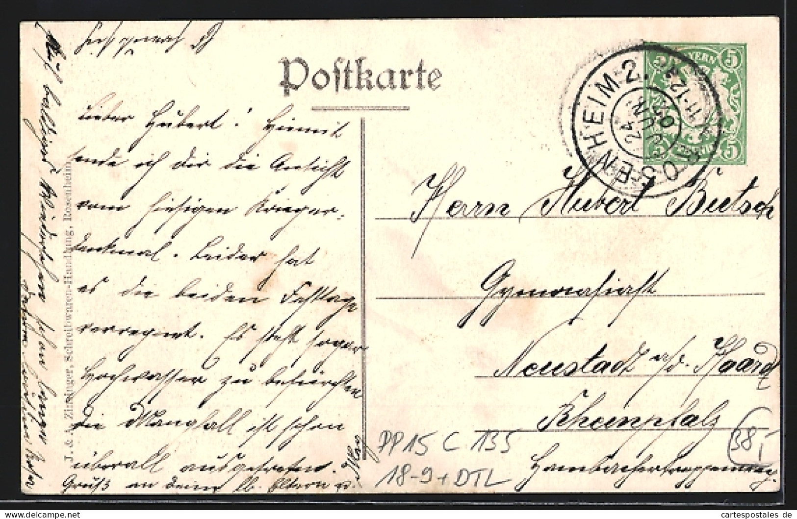 AK Ganzsache Bayern PP15C135: Rosenheim / Obb., Krieger-Denkmal Enthüllt 1907  - Postkarten