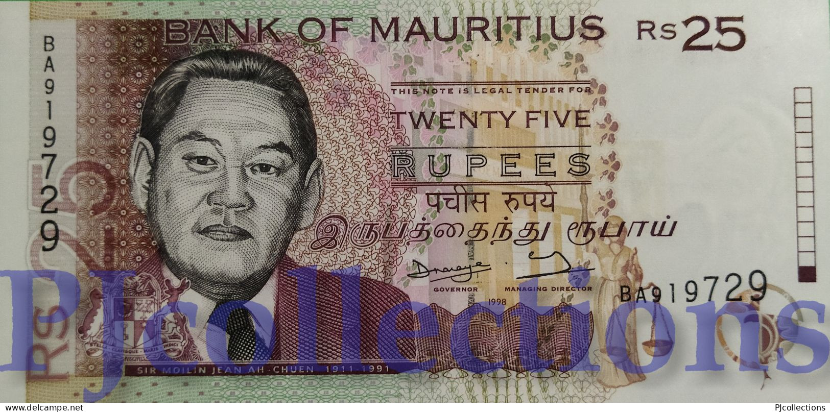 MAURITIUS 25 RUPEES 1998 PICK 42 UNC - Mauritius