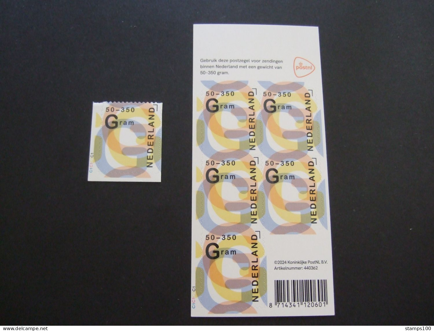 Netherlands 2024 50-350gram Stamp, + Booklet MNH**. Photo Is Example (E29-2220) - Unused Stamps