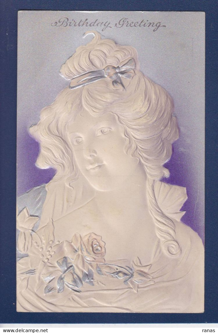 CPA Art Nouveau Gaufrée Embossed Femme Woman Non Circulée - Avant 1900