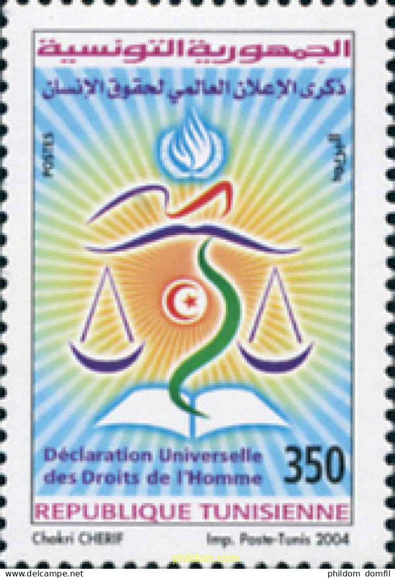 173216 MNH TUNEZ 2004 DECLARACION UNIVERSAL DE LOS DERECHOS HUMANOS - Tunisie (1956-...)