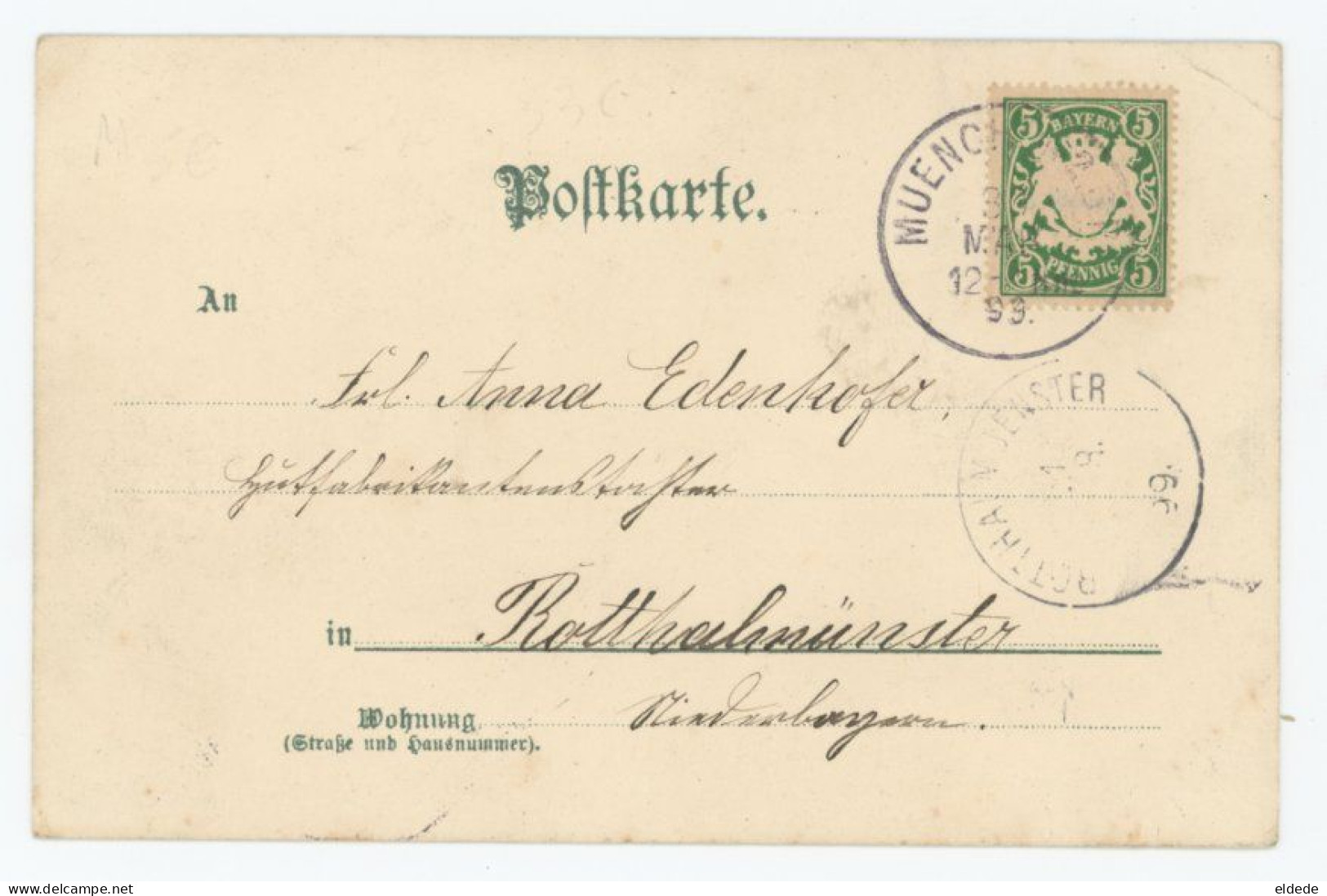 Animaux Humains Lapin Fumant La Pipe Maison En Oeuf De Paques Easter  Litho Rotthahmuester Bavaria 1899 - Gekleidete Tiere