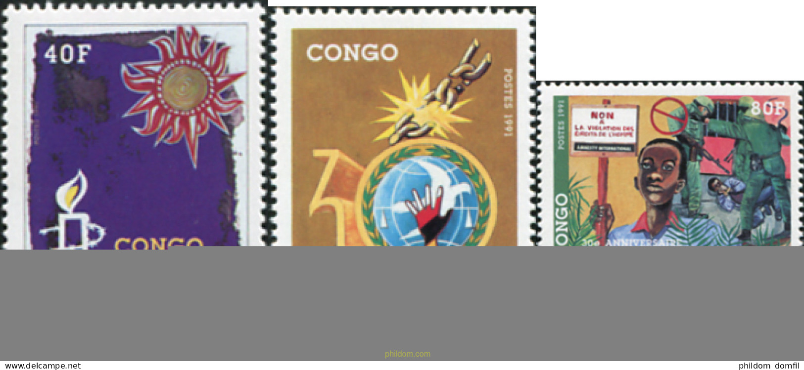 628685 MNH CONGO 1991 30 ANIVERSARIO DE AMNISTIA INTERNACIONAL - Nuevas/fijasellos