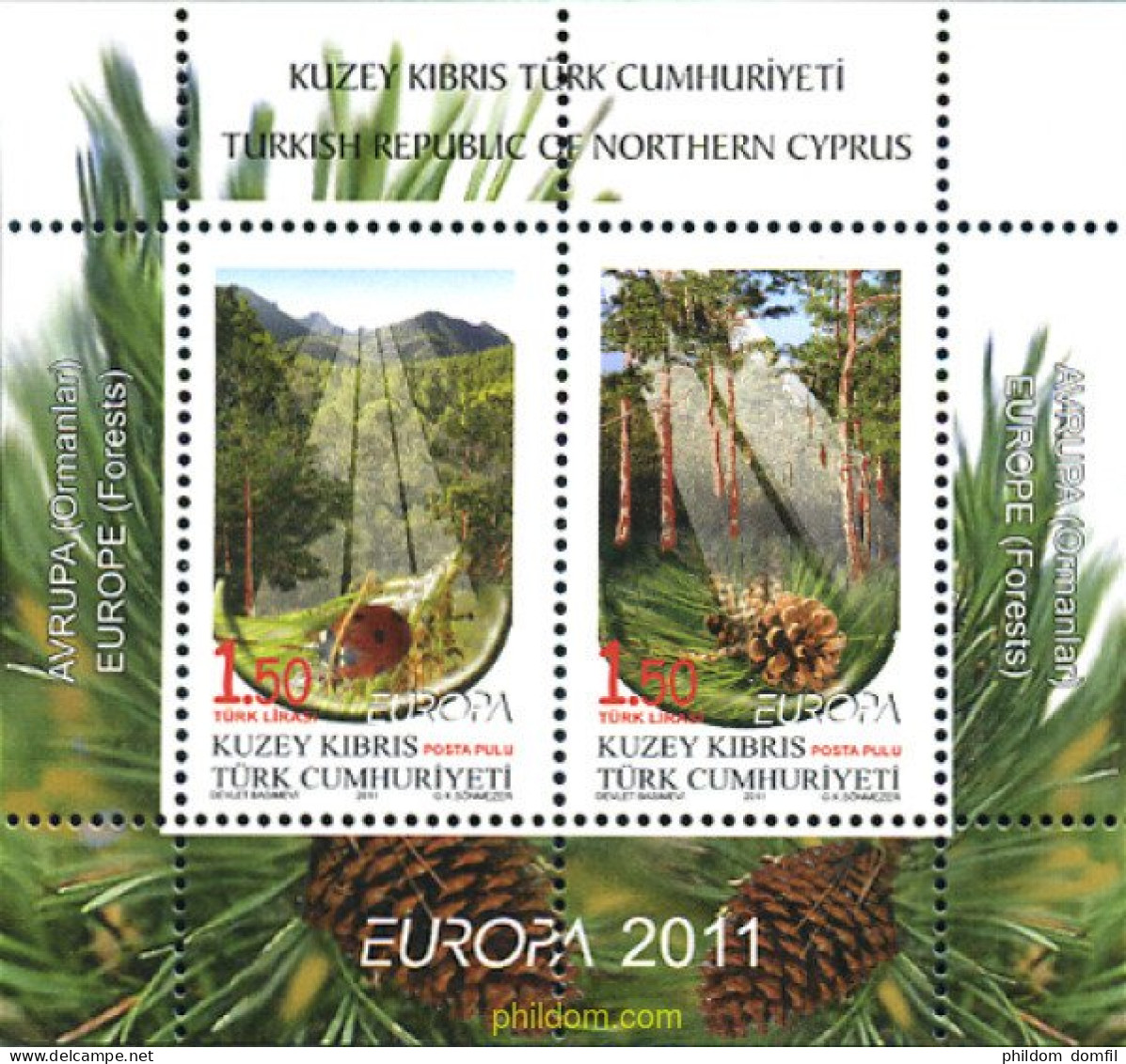 273580 MNH CHIPRE. Administración Turca 2011 EUROPA CEPT 2011 - AÑO INTERNACIONAL DE LOS BOSQUES - Unused Stamps