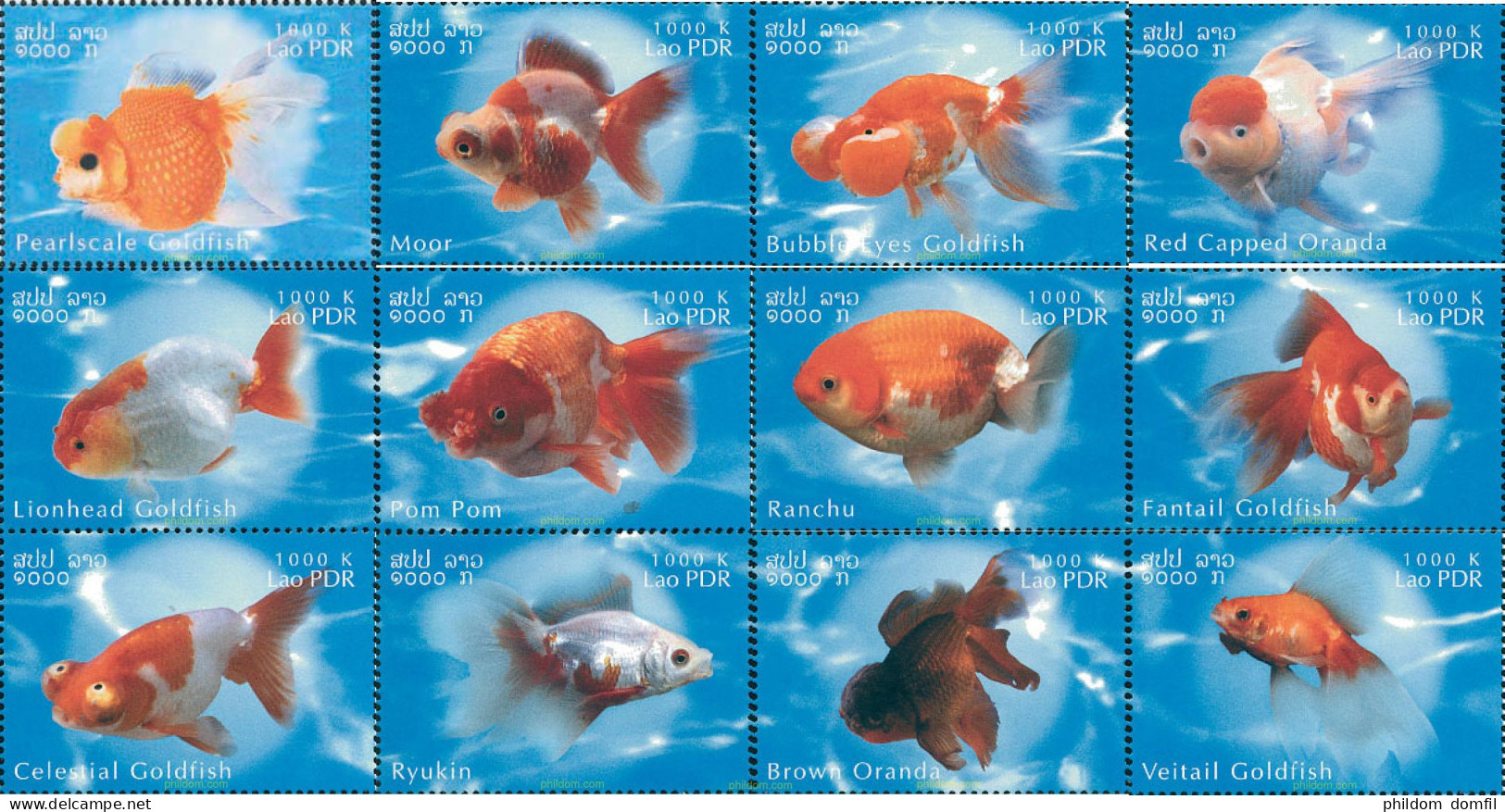 103492 MNH LAOS 2002 PECES ROJOS - Laos