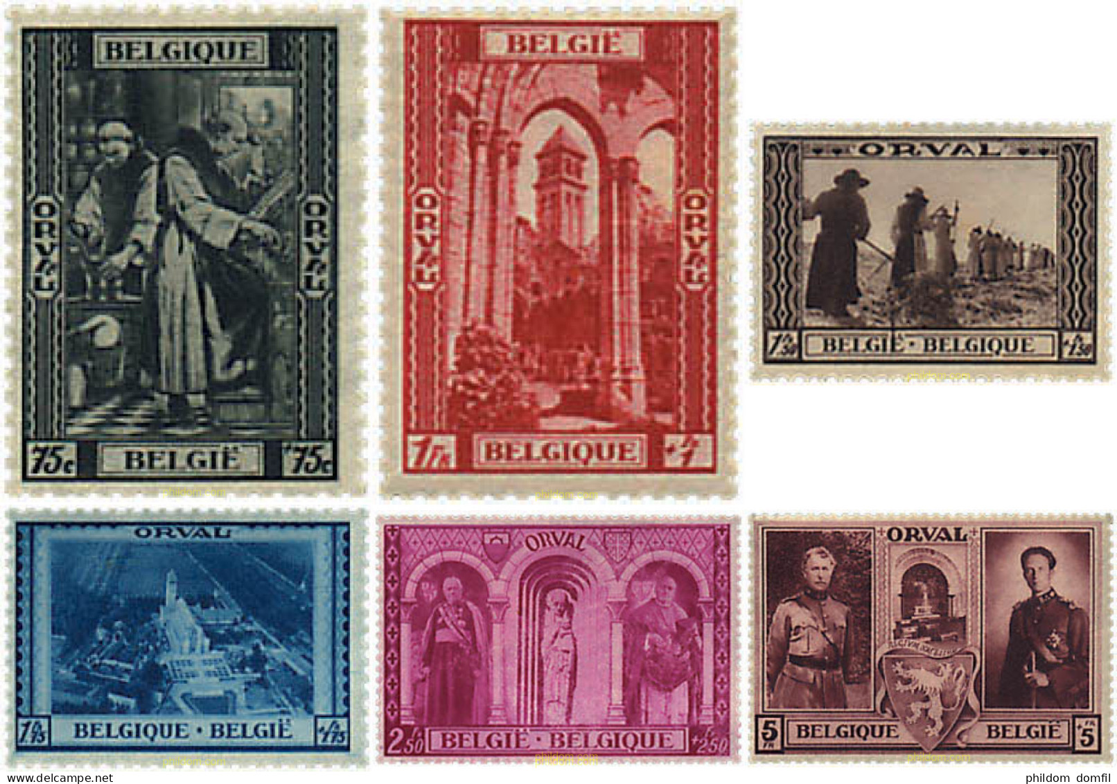 622445 HINGED BELGICA 1939 PRO RECONSTRUCCION DE LA ABADIA DE ORVAL - Sonstige & Ohne Zuordnung