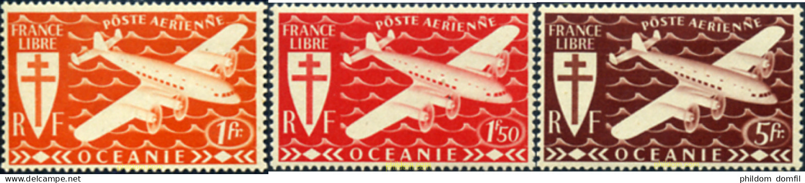 673168 HINGED OCEANIA FRANCESA 1942 SERIE DE LONDRES - Neufs