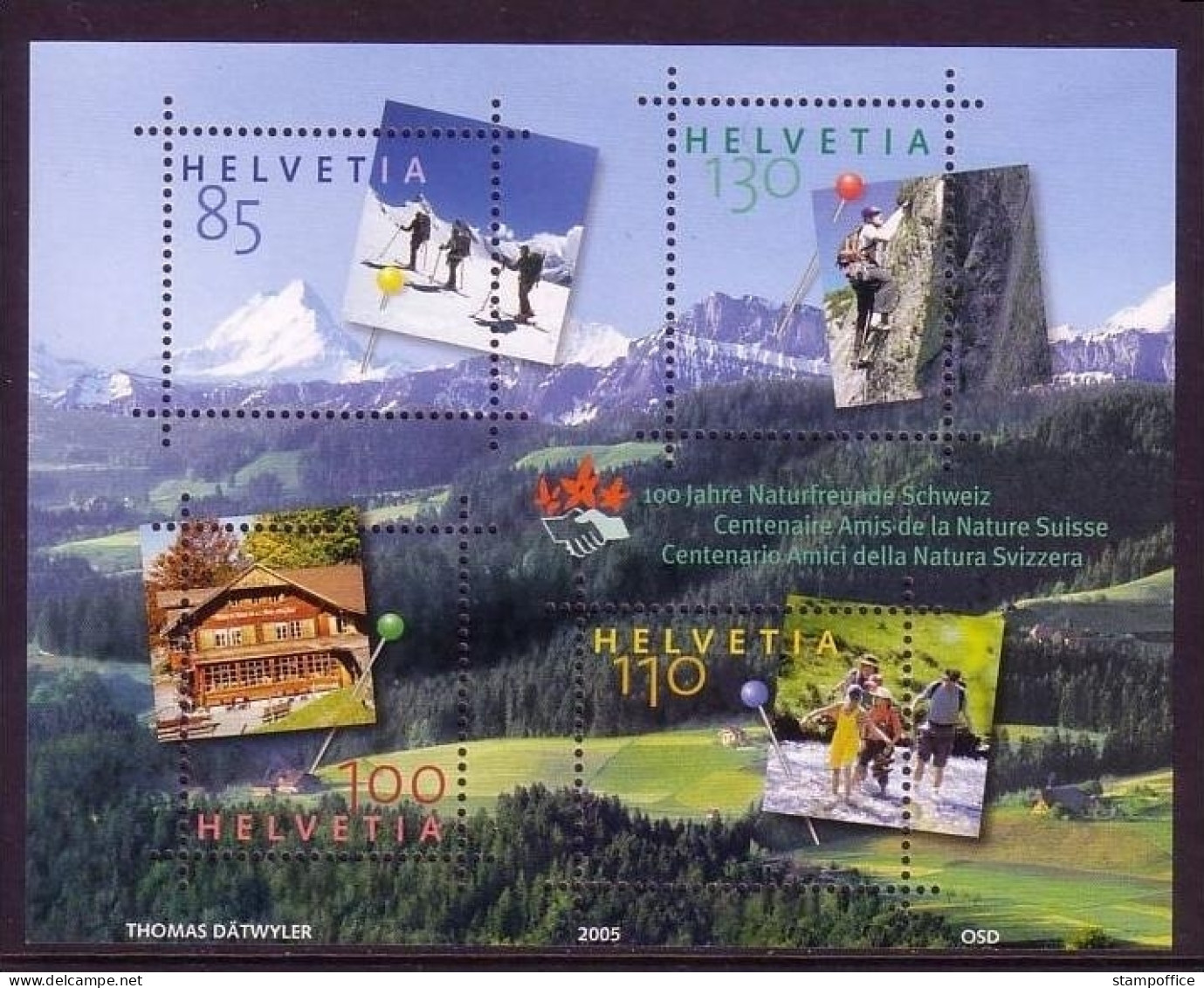 SCHWEIZ BLOCK 39 POSTFRISCH(MINT) 100 JAHRE NATURFREUNDE SCHWEIZ 2005 - Blocks & Sheetlets & Panes