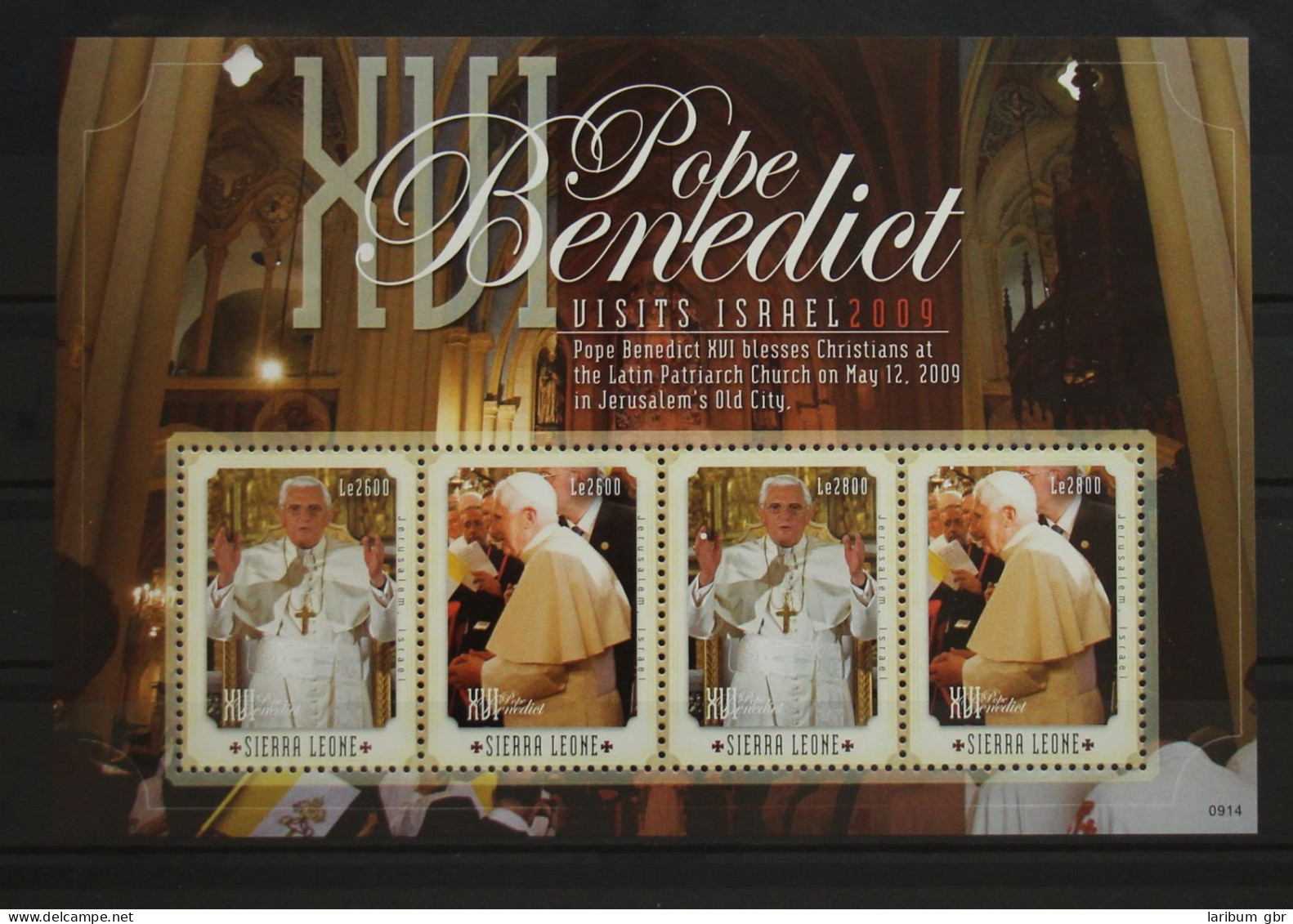 Sierra Leone 5248-5251 Postfrisch Als Kleinbogen, Papst Benedikt XVI #GH004 - Sierra Leone (1961-...)