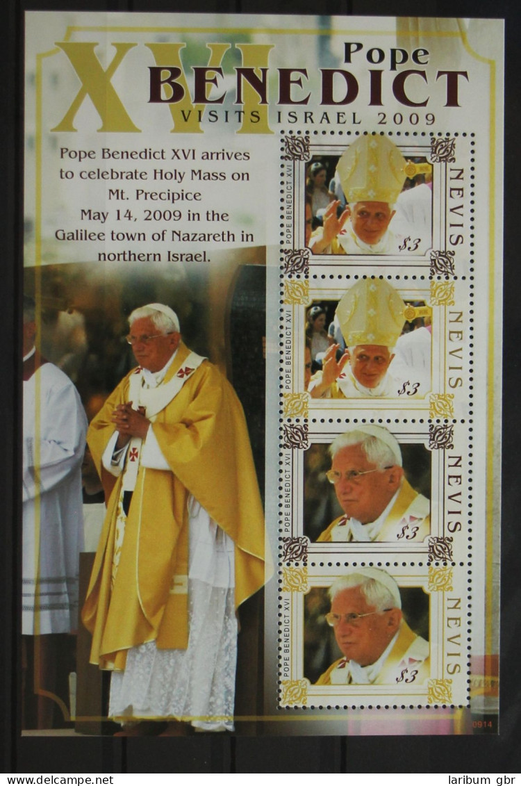 Nevis 2360-2363 Postfrisch Als Kleinbogen, Papst Benedikt XVI #GH002 - St.Kitts Und Nevis ( 1983-...)