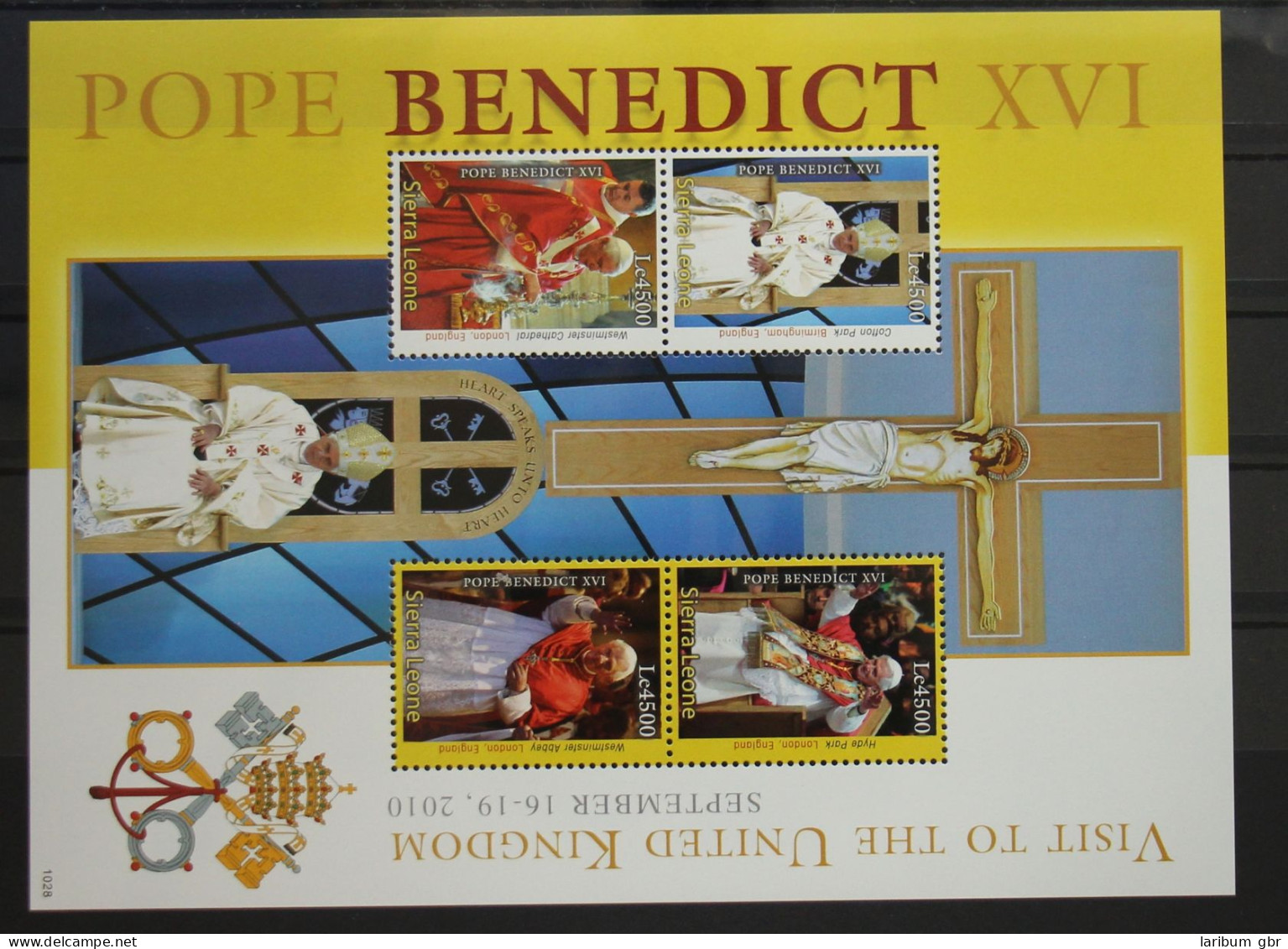 Sierra Leone 5419-5422 Postfrisch Als Kleinbogen, Papst Benedikt XVI #GH037 - Sierra Leone (1961-...)
