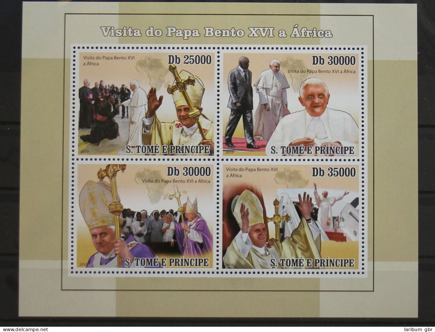 Sao Tome E Principe 4378-4381 Postfrisch Als Kleinbogen, Papst #GH012 - São Tomé Und Príncipe