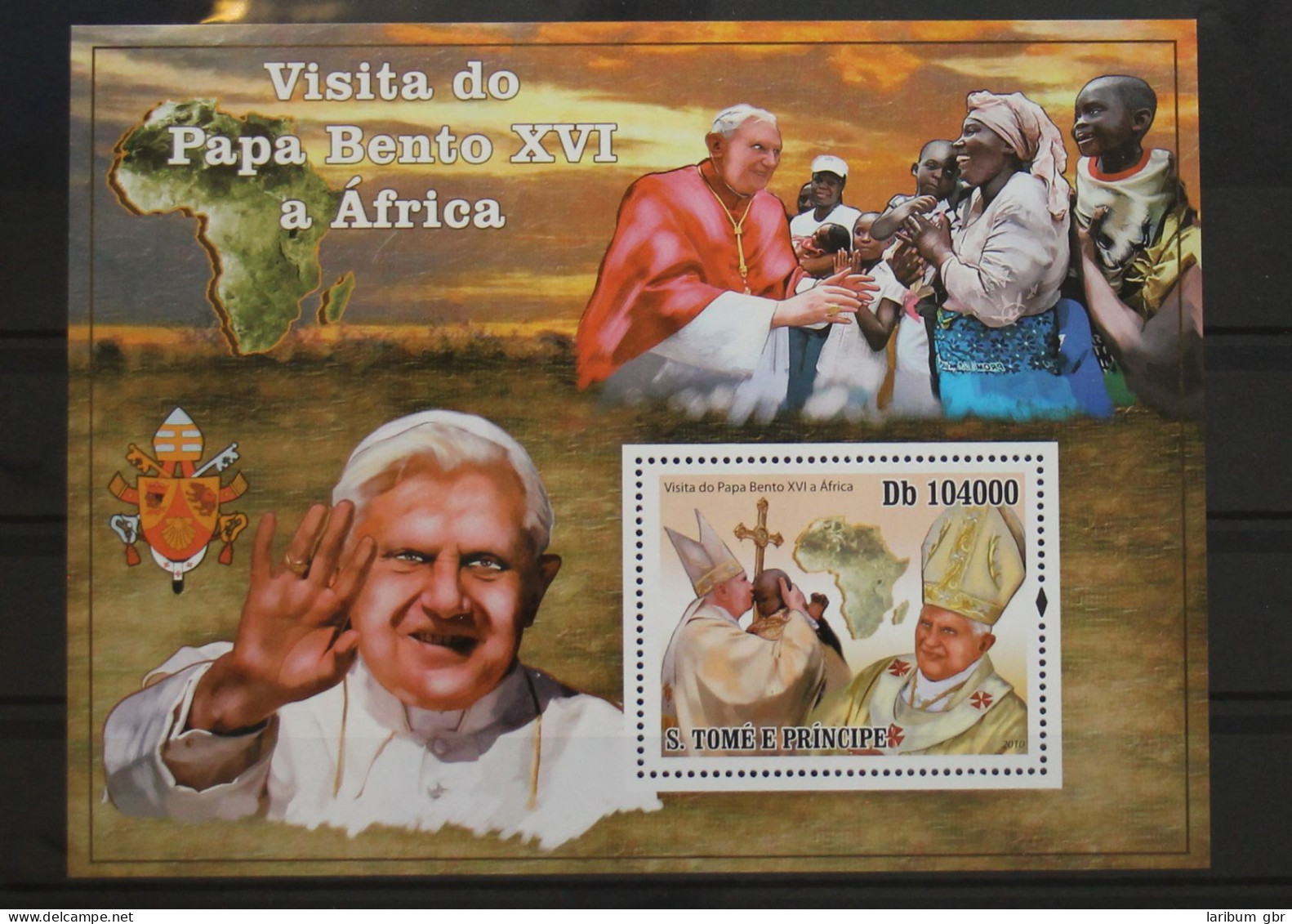 Sao Tome E Principe Block 754 Postfrisch Als Kleinbogen, Papst #GH013 - São Tomé Und Príncipe