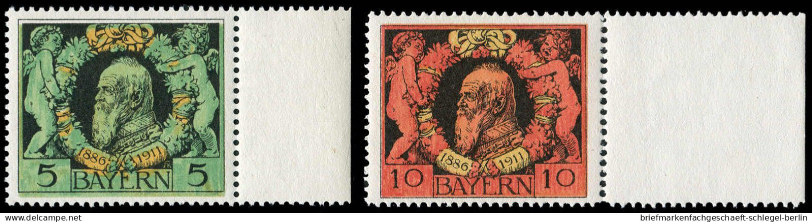 Altdeutschland Bayern, 1911, 92-93 A SR, Postfrisch - Postfris