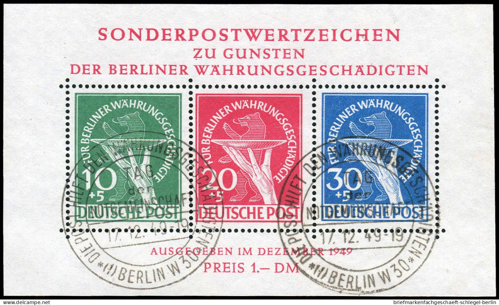Berlin, 1949, Bl. 1 I, Gestempelt - Autres & Non Classés