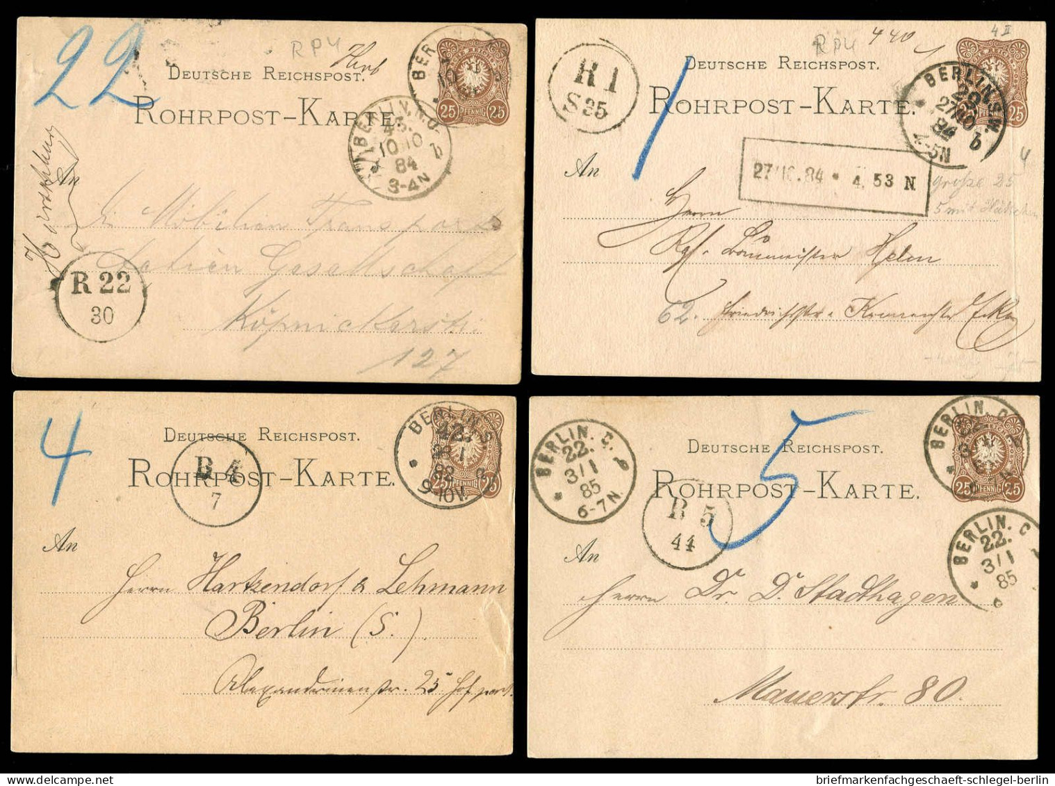 Berliner Postgeschichte, 1882, RP 4, Brief - Autres & Non Classés