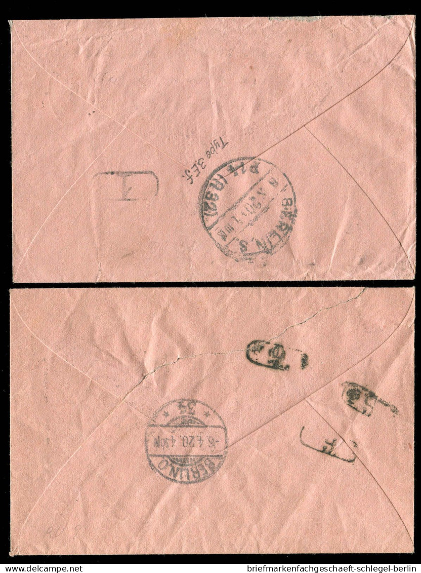 Berliner Postgeschichte, 1920, RU 9 + Zus.-Fr, Brief - Sonstige & Ohne Zuordnung