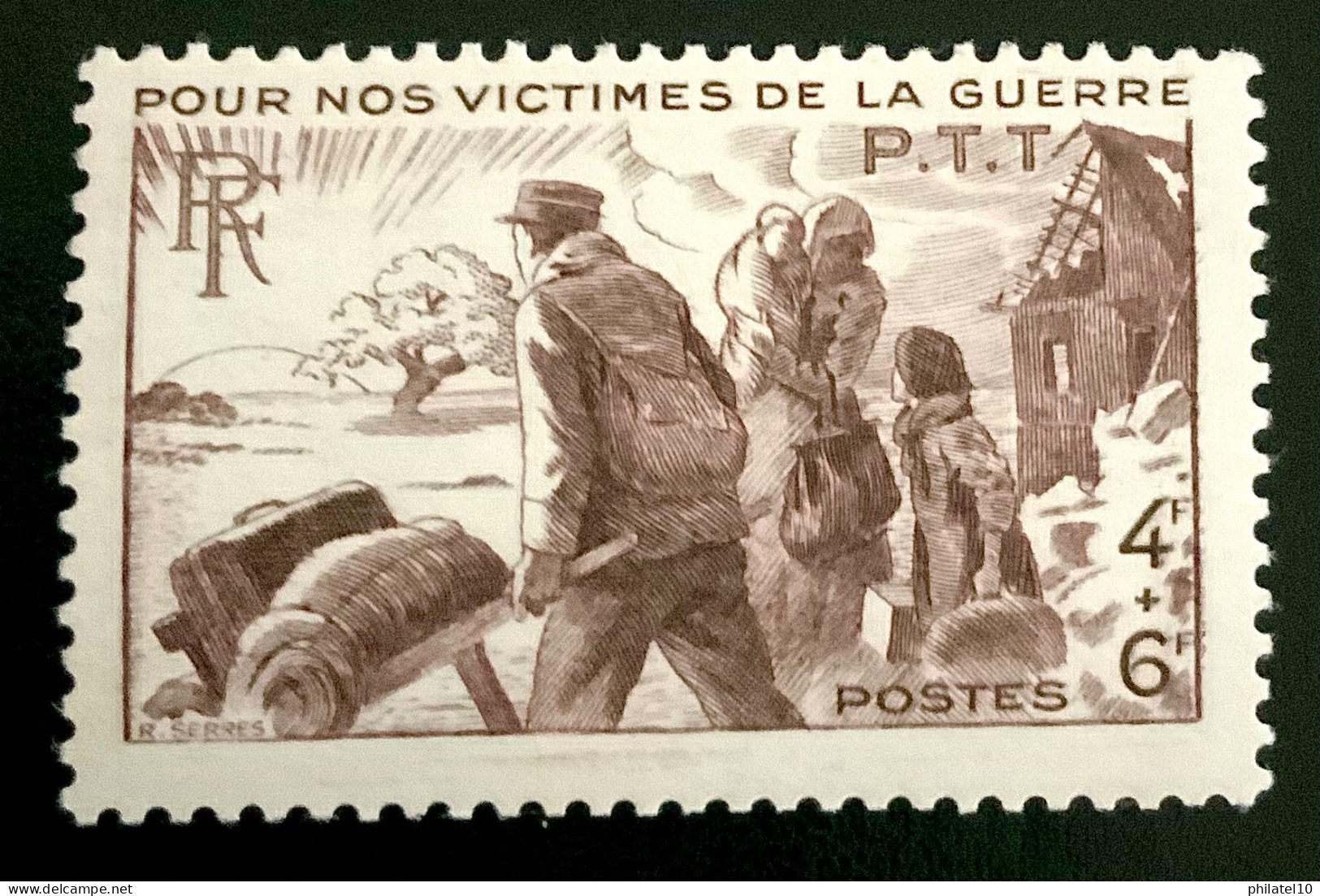 1945 FRANCE N 737 POUR NOS VICTIMES DE GUERRE -P.T.T. - NEUF** - Nuovi