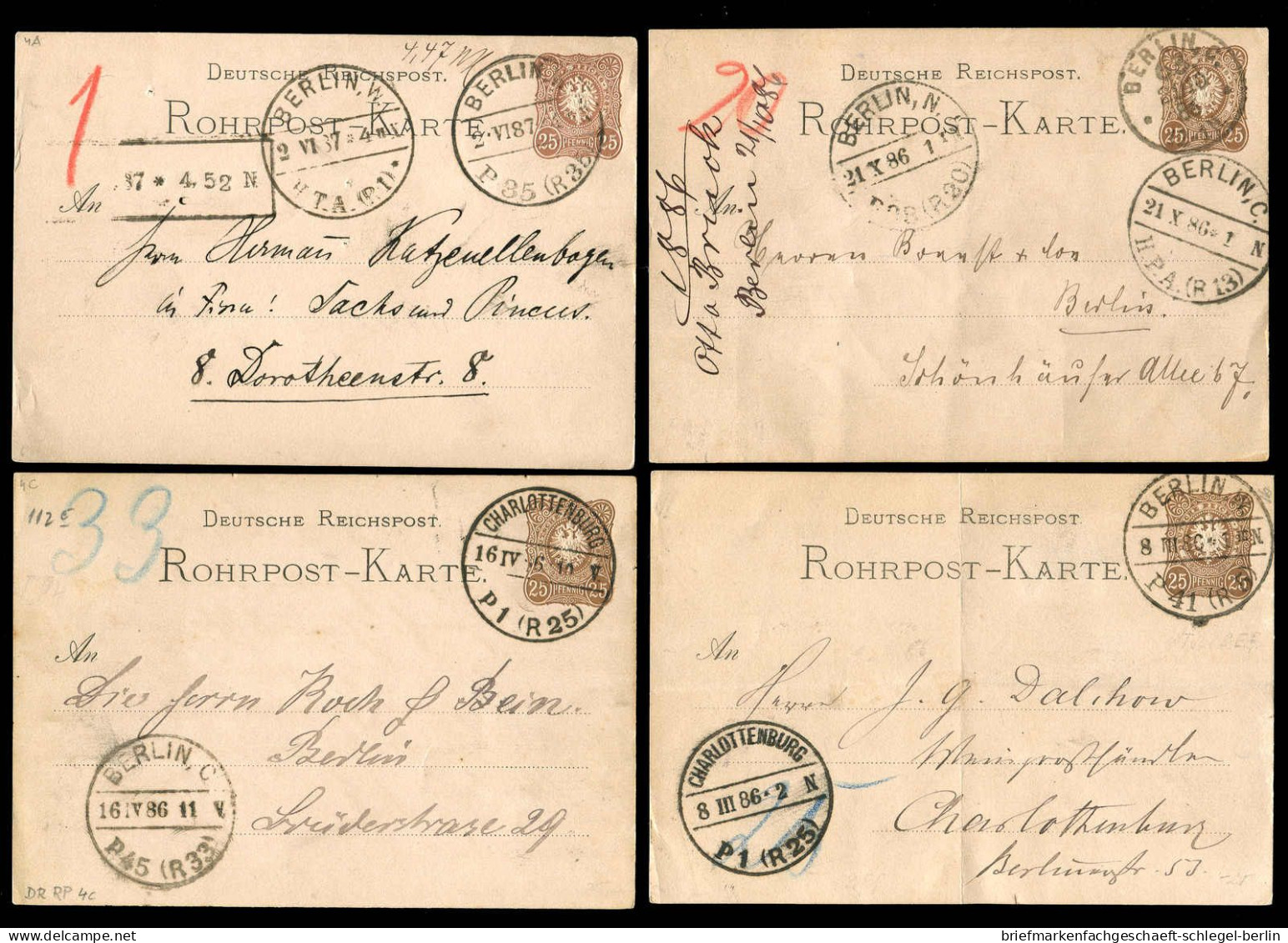 Berliner Postgeschichte, 1886, RP4, Brief - Andere & Zonder Classificatie