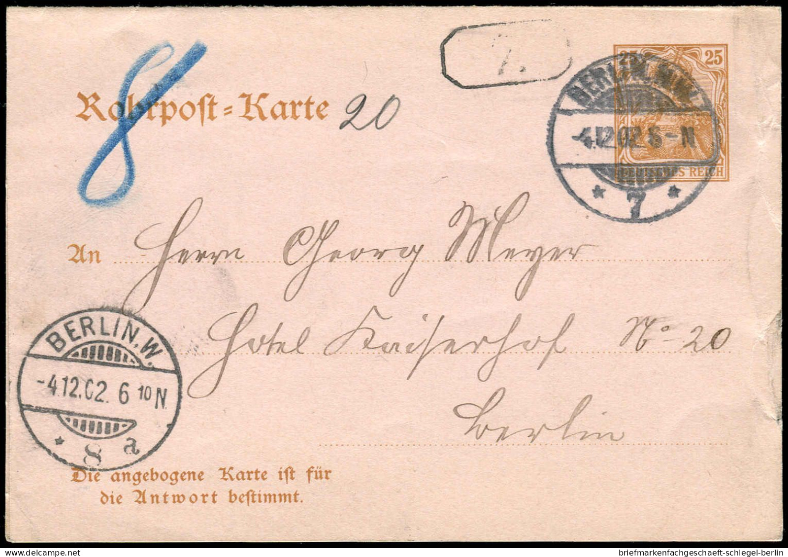 Berliner Postgeschichte, 1902, RP 14, Brief - Other & Unclassified