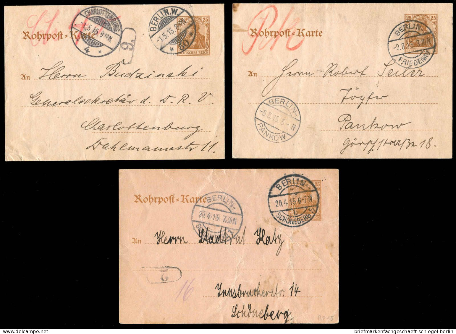 Berliner Postgeschichte, 1915, RP 15, Brief - Autres & Non Classés