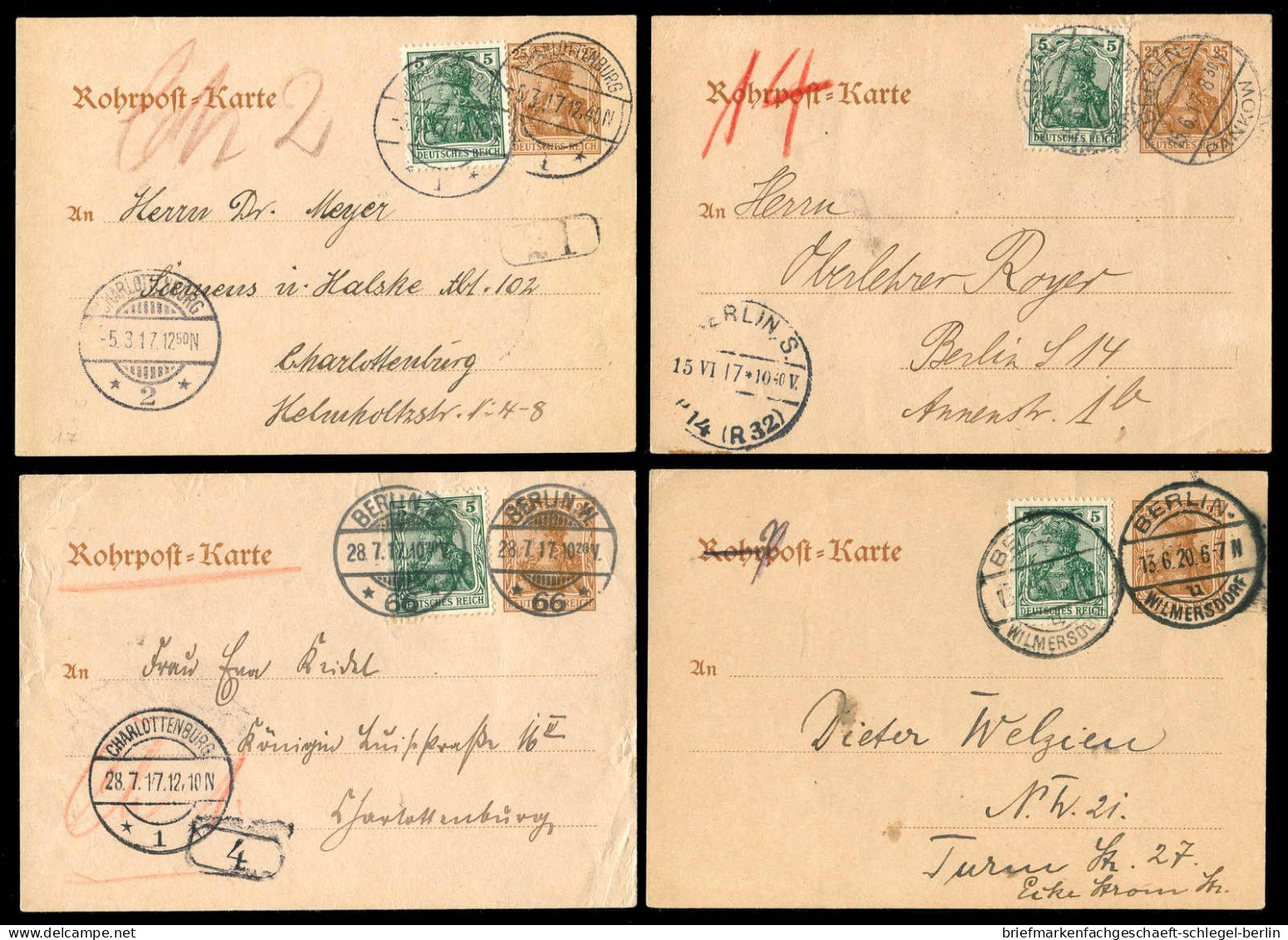 Berliner Postgeschichte, 1917, RP 17 + 85, Brief - Autres & Non Classés