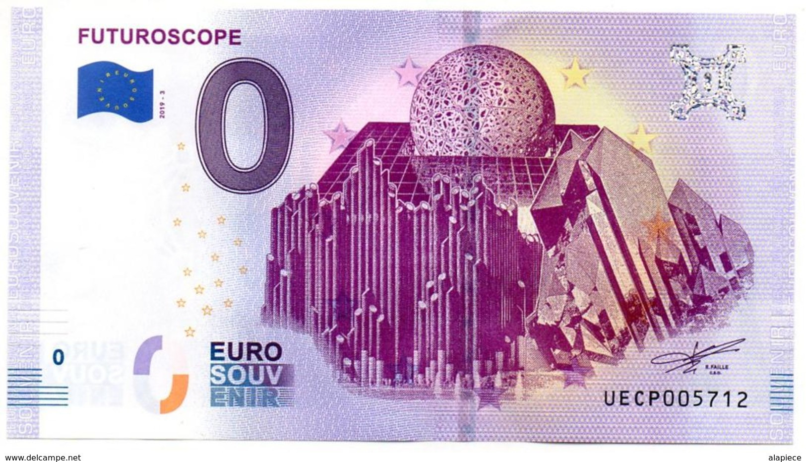 Billet Souvenir - 0 Euro - France - Futuroscope (2019-3) - Essais Privés / Non-officiels