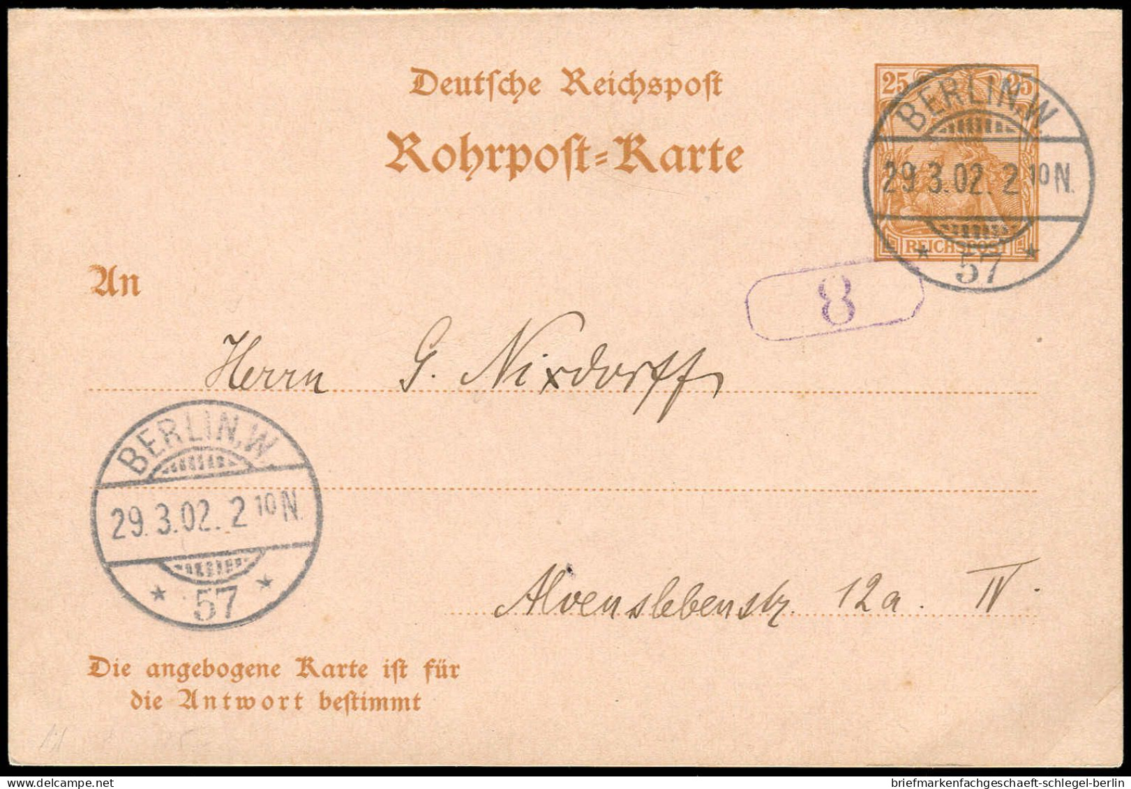 Berliner Postgeschichte, 1902, RP 14, Brief - Autres & Non Classés