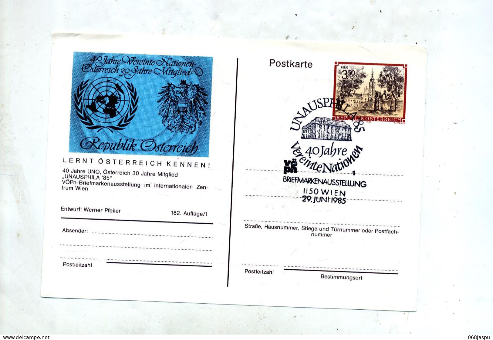 Carte Postale 3.50 Geras ? Cachet Wien Expoillustré Nations Unis + Cacget Transport Caleche - Cartes Postales