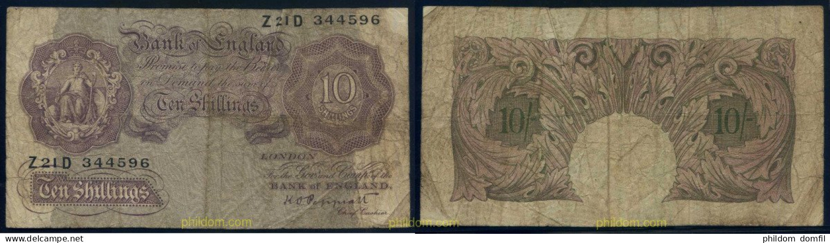 4654 GRAN BRETAÑA 1934 UNITED KINGDOM 10 SHILLINGS 1934 - Collezioni