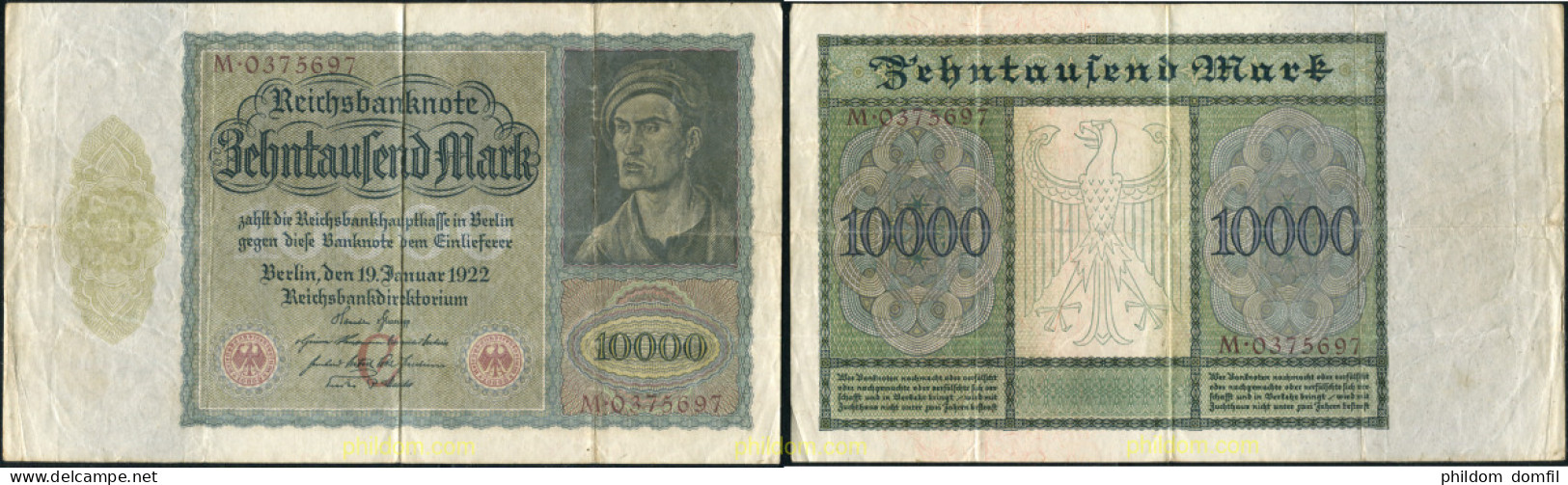 8526 ALEMANIA 1922 10000 MARCOS ALEMANIA 1922 - Imperial Debt Administration