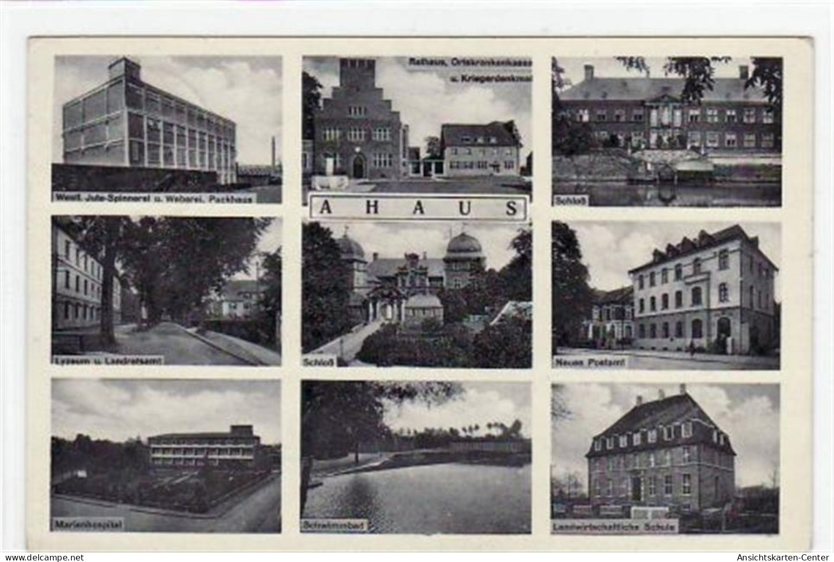 39063406 - Ahaus Mit 9 Abbildungen Gelaufen, Mit Marke Und Stempel Von 1938. Leichter Schrift- Und Stempeldurchdruck, L - Luedinghausen