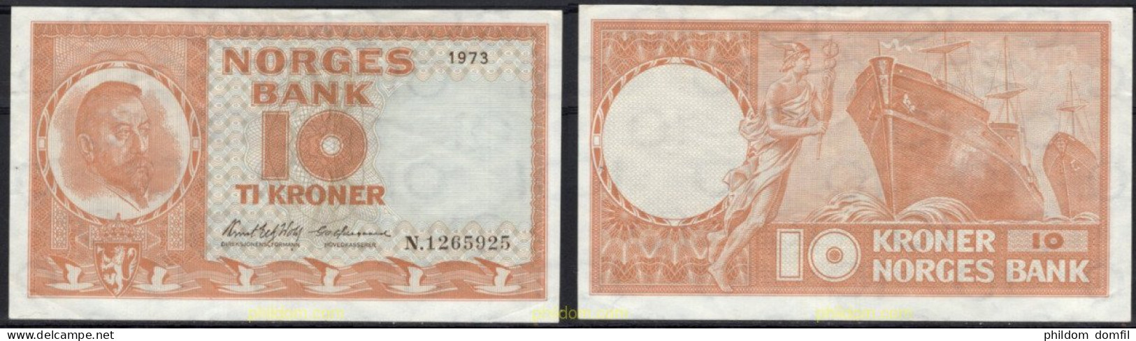8428 NORUEGA 1973 NORWAY 10 KRONER 1973 - Noorwegen