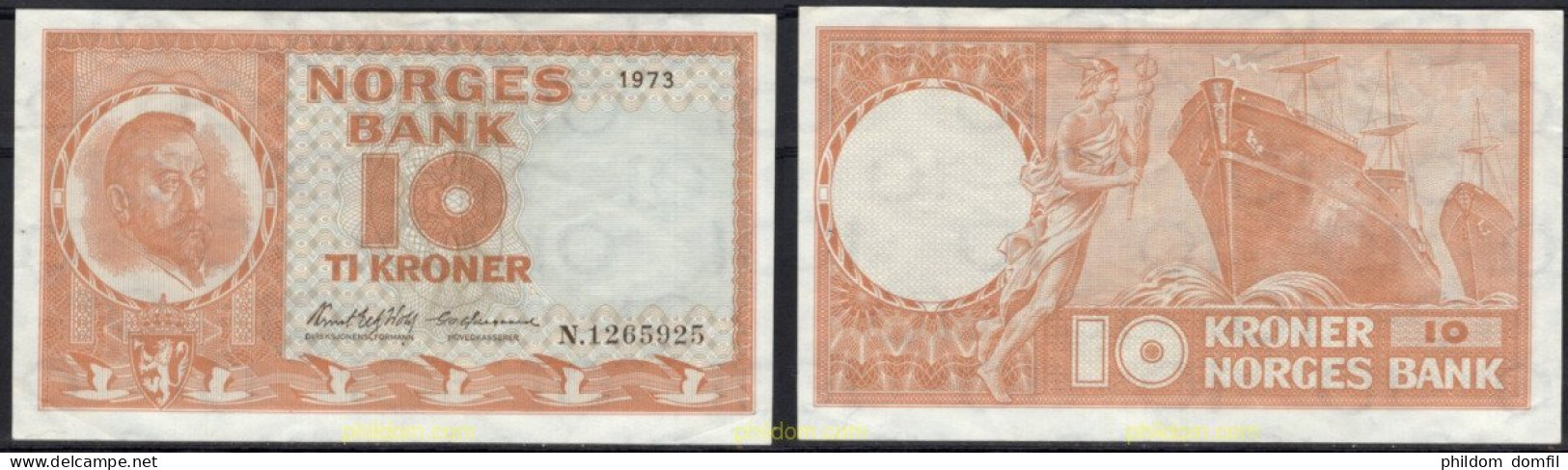 8428 NORUEGA 1973 NORWAY 10 KRONER 1973 - Norvegia