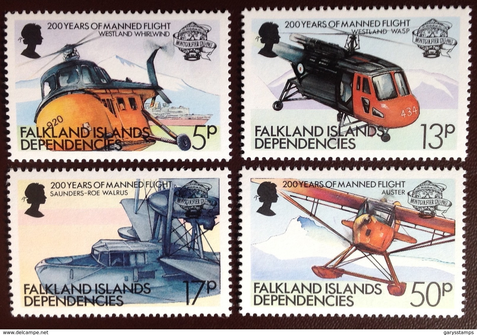 Falkland Islands Dependencies 1983 Manned Flight Aircraft Aviation MNH - Falklandeilanden
