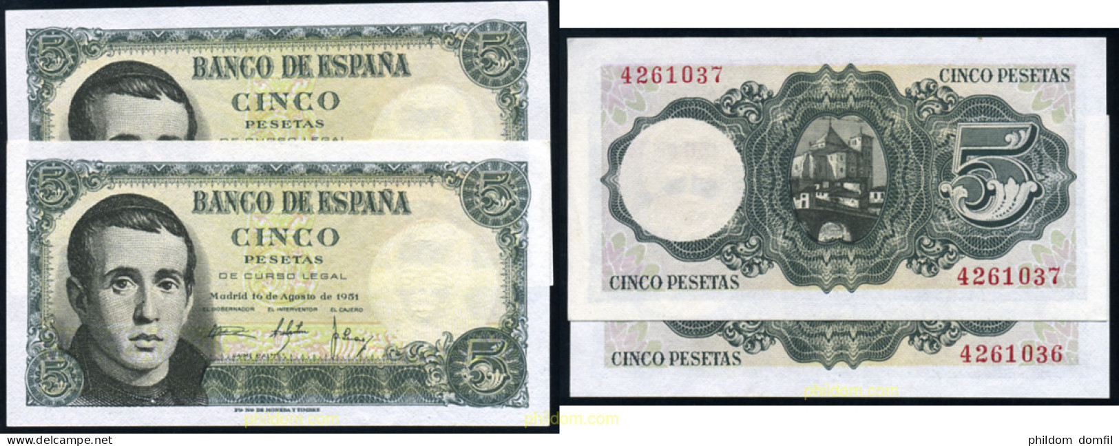 766 ESPAÑA 1951 5 Pesetas 16 De Agosto 1951 - JAIME BALMES - Andere & Zonder Classificatie