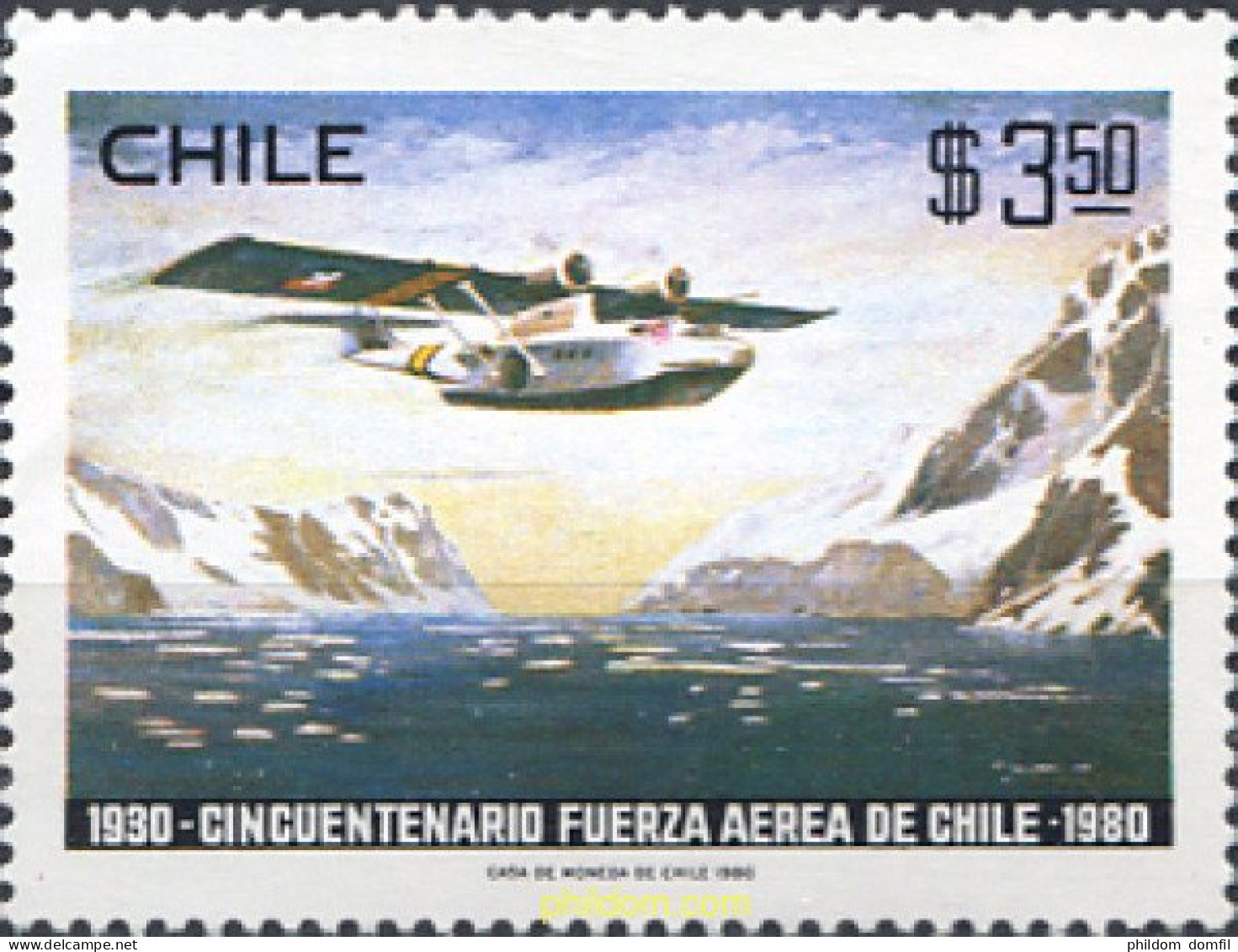571547 MNH CHILE 1980 50 ANIVERSARIO DE LAS FUERZAS AEREAS - Chili